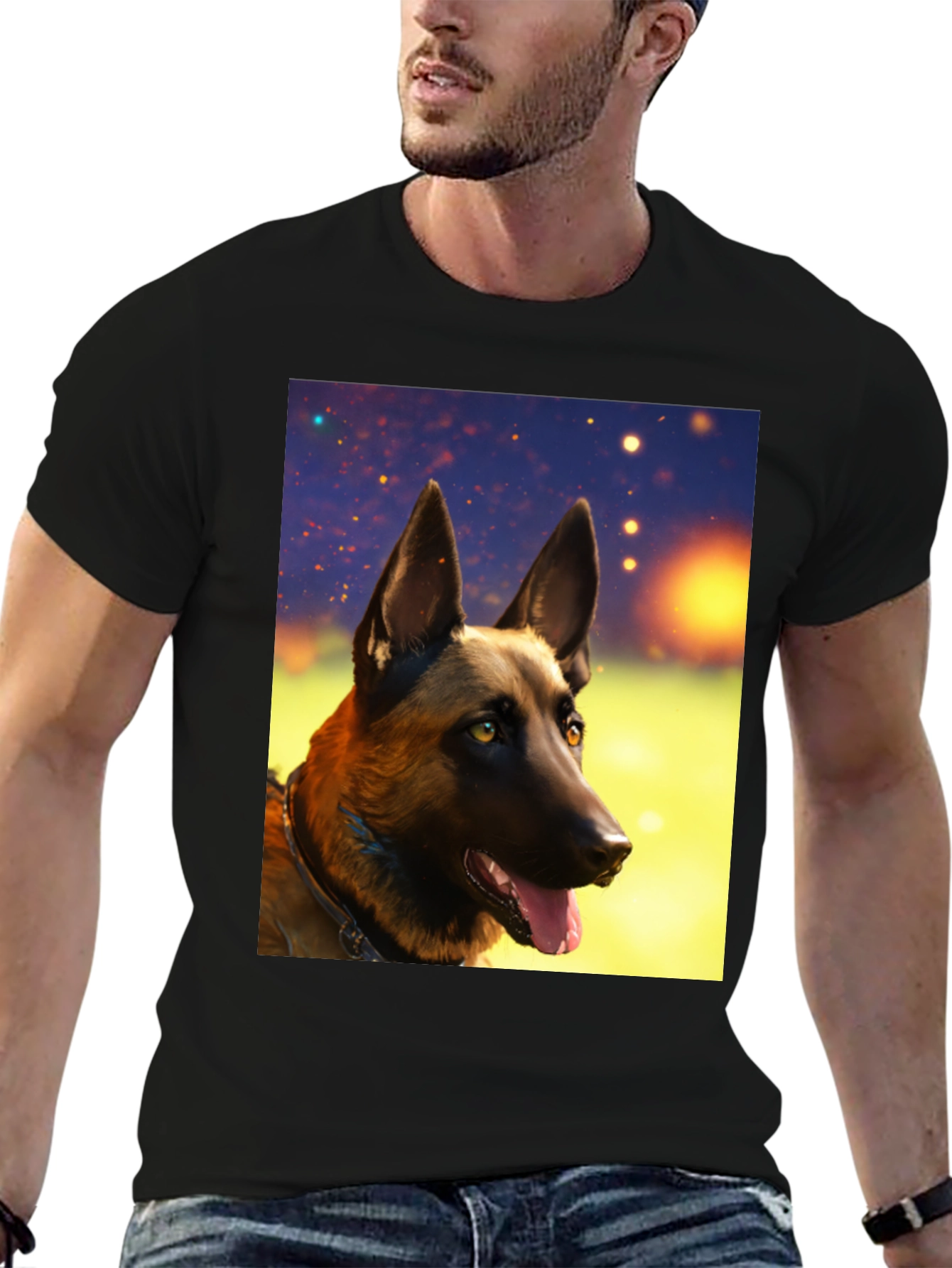 Belgian Malinois Dog Graphic Tee - Black Unisex T-Shirt