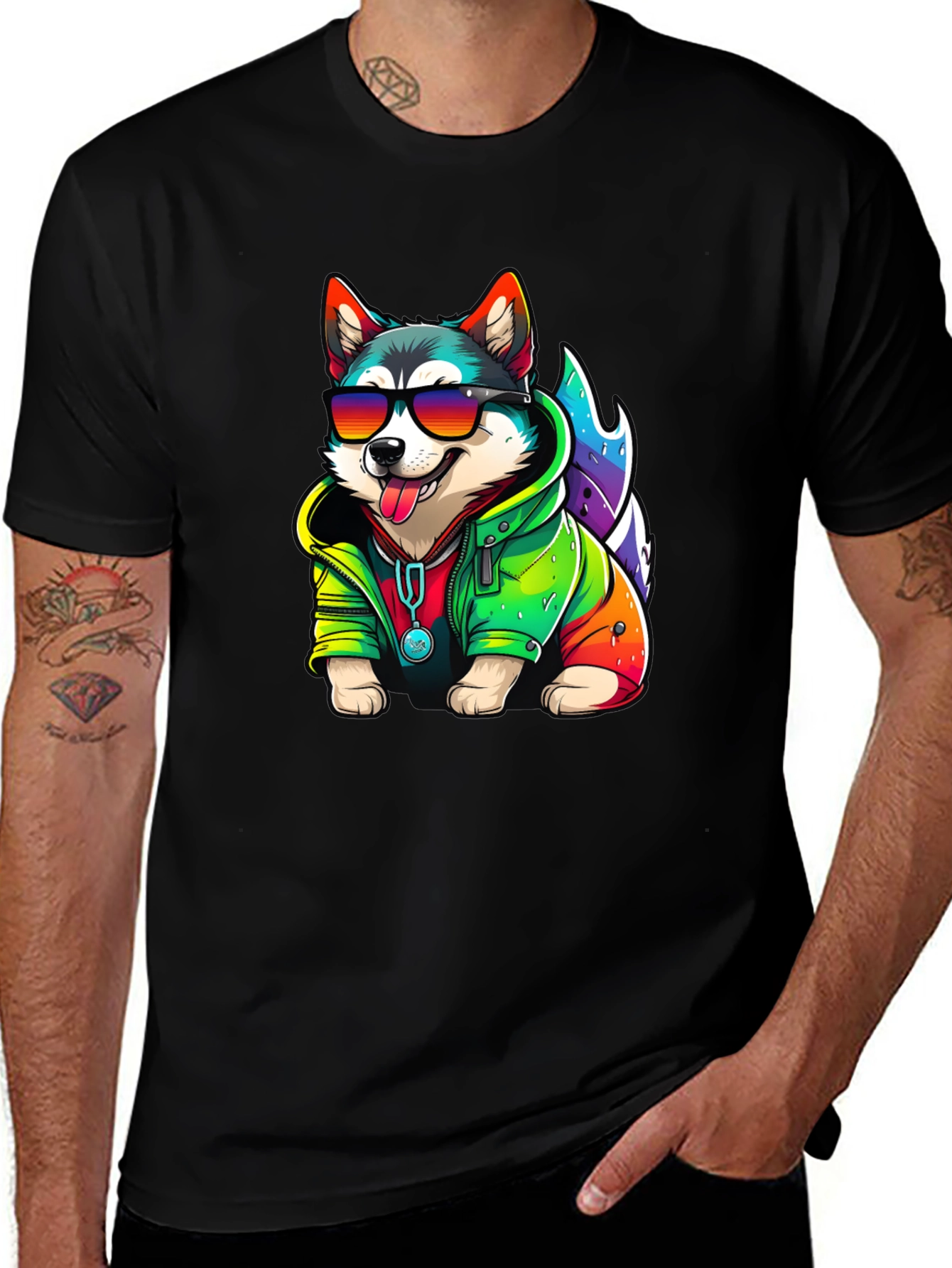 Cool Dog Tee - Fun Husky Graphic T-Shirt