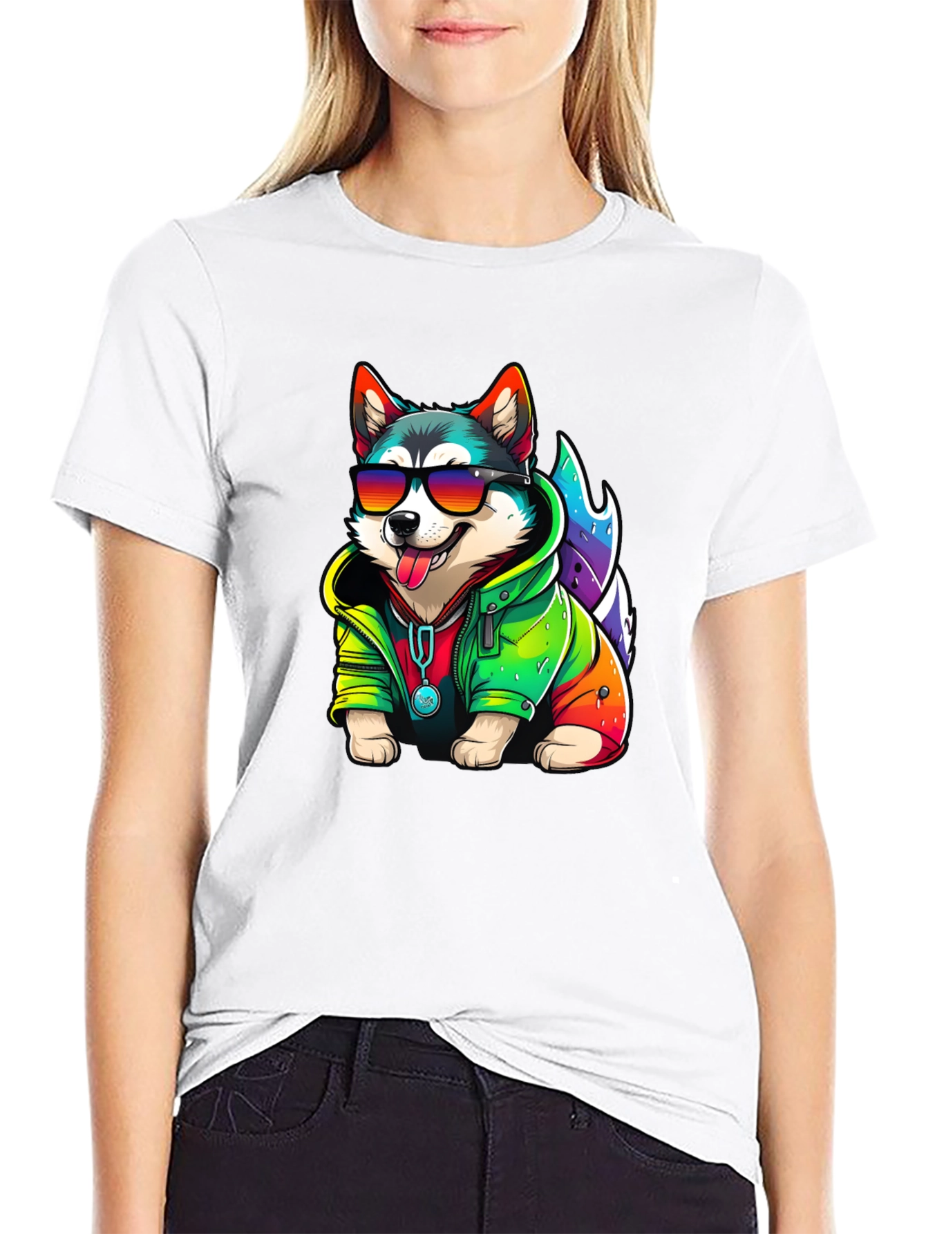 Cool Dog Tee - Fun Husky Graphic T-Shirt