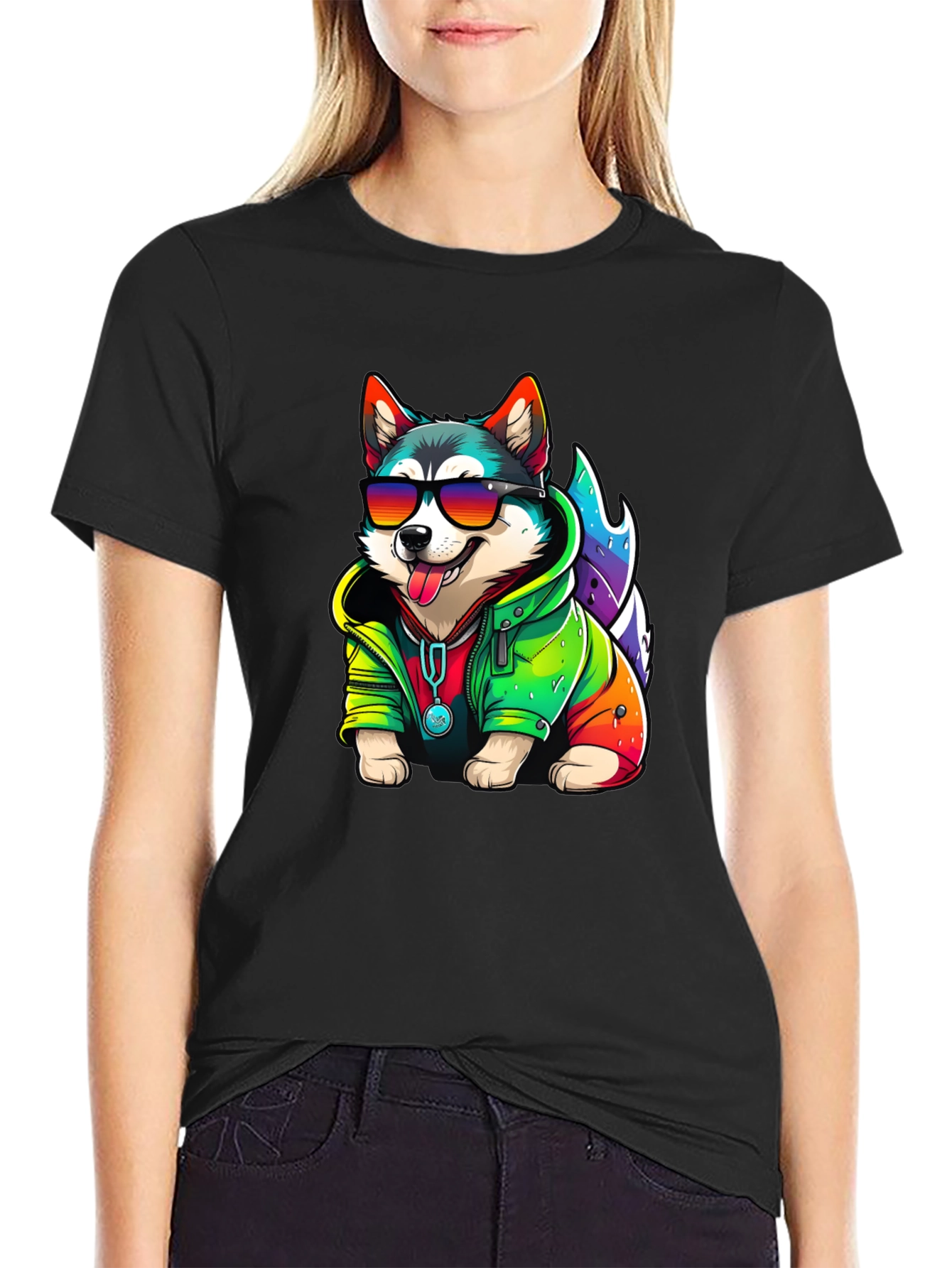 Cool Dog Tee - Fun Husky Graphic T-Shirt