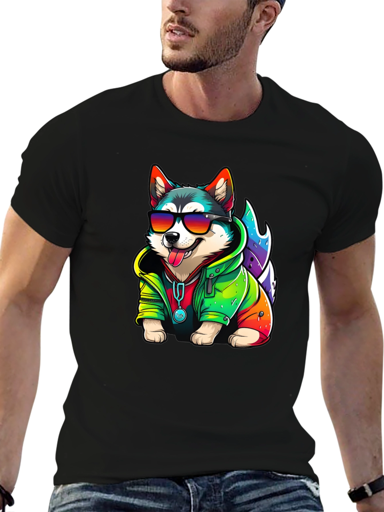 Cool Dog Tee - Fun Husky Graphic T-Shirt