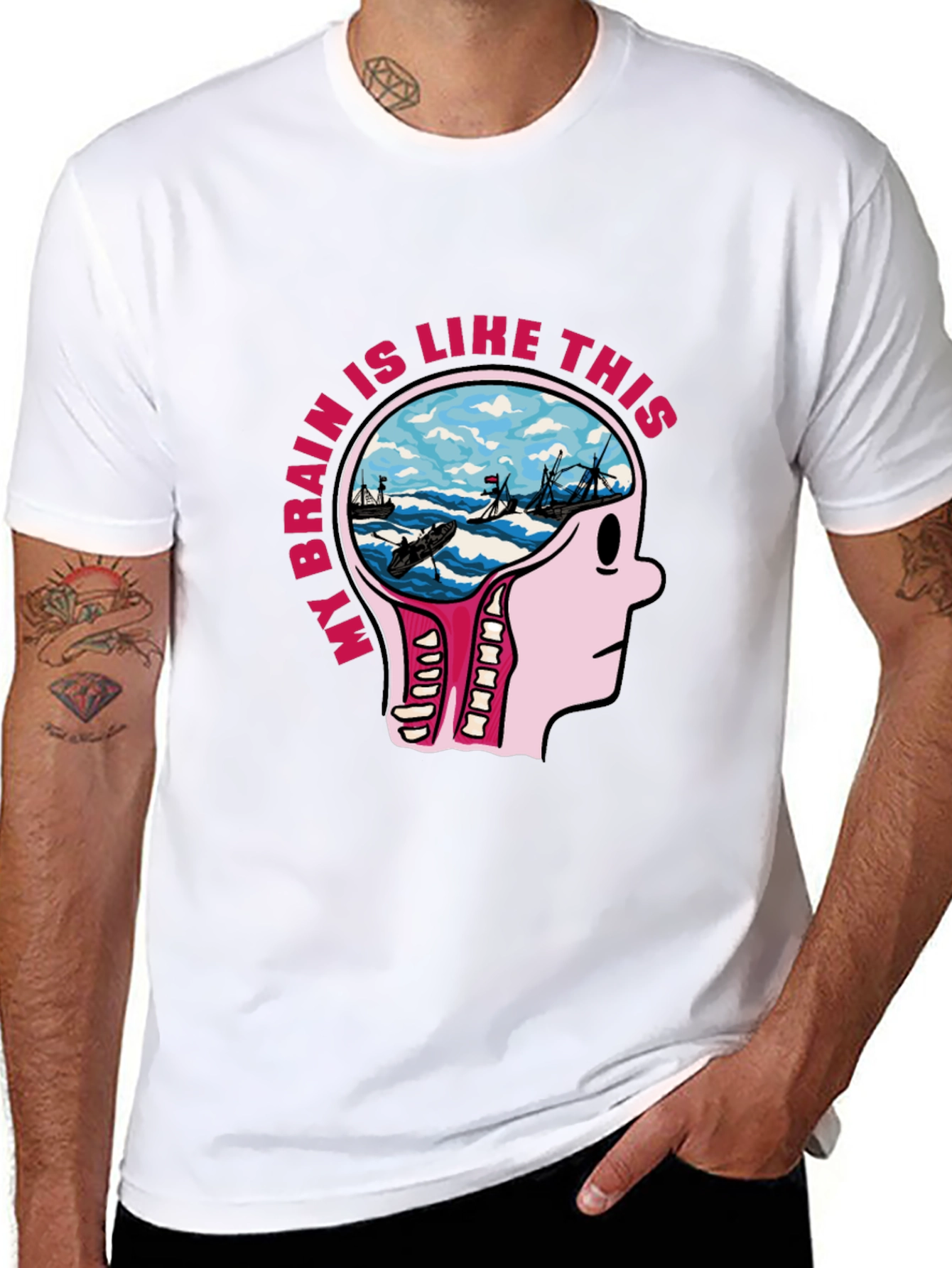 Brainstorm Tee - Novelty Graphic T-Shirt for Thinkers
