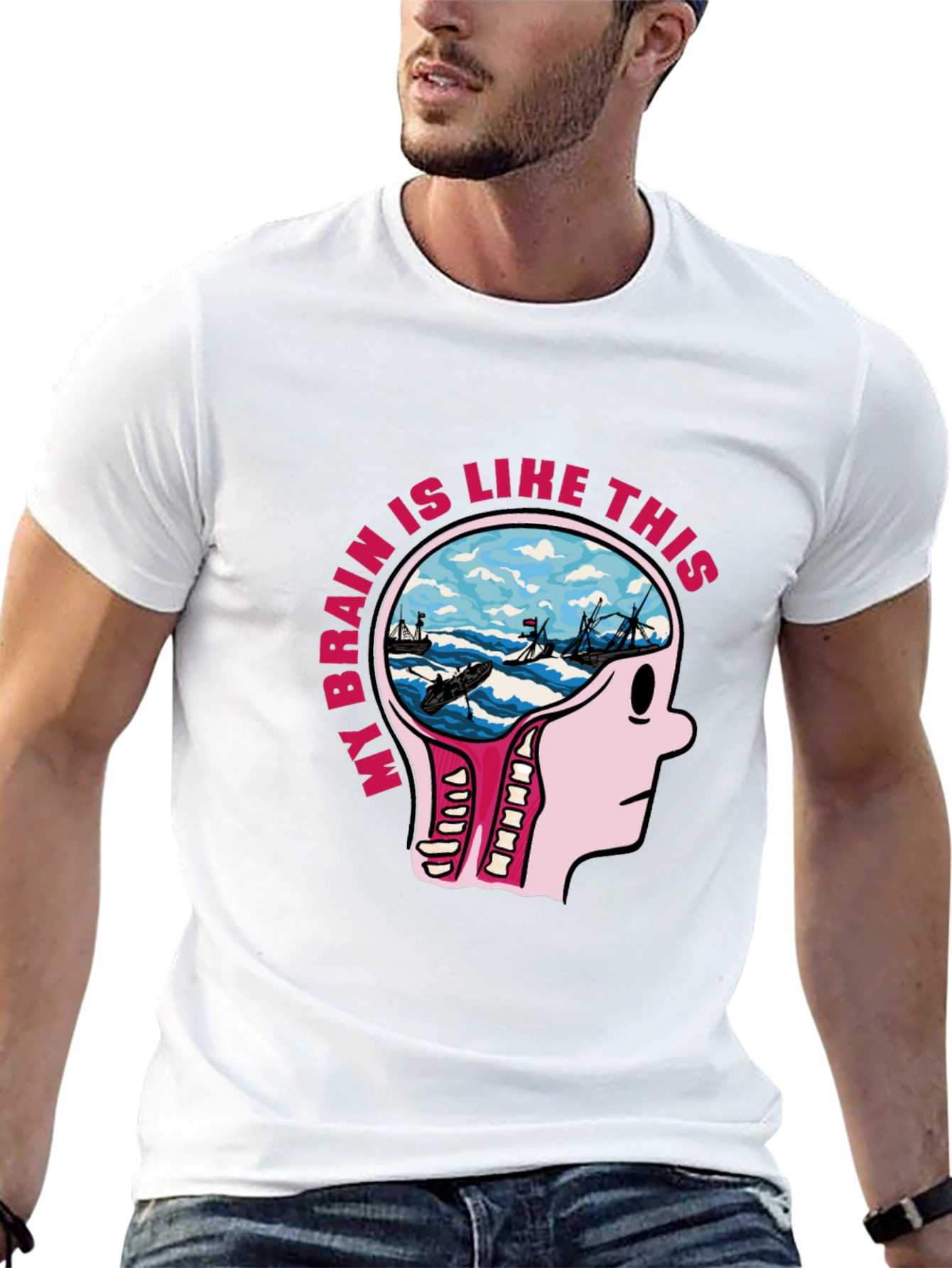 Brainstorm Tee - Novelty Graphic T-Shirt for Thinkers