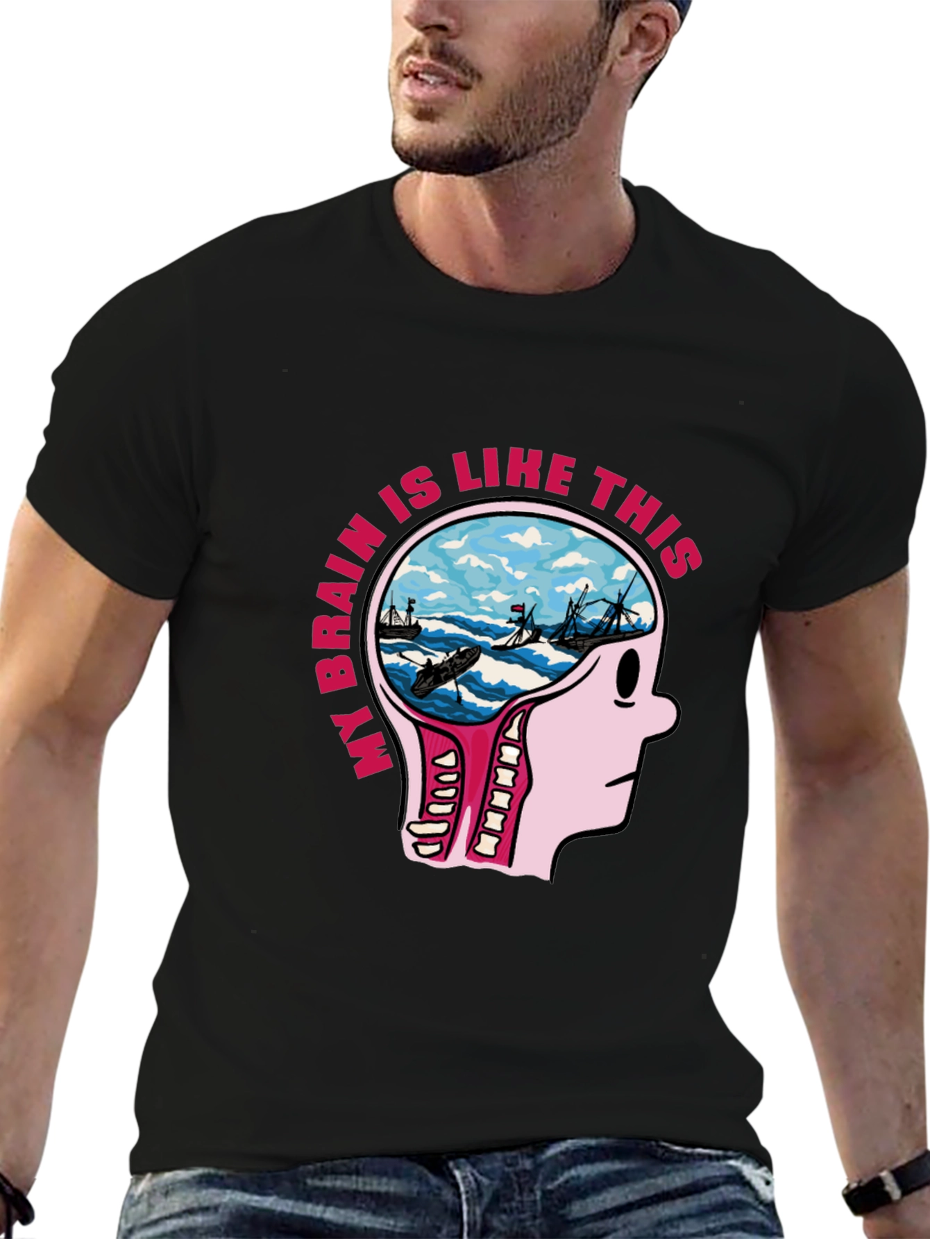 Brainstorm Tee - Novelty Graphic T-Shirt for Thinkers