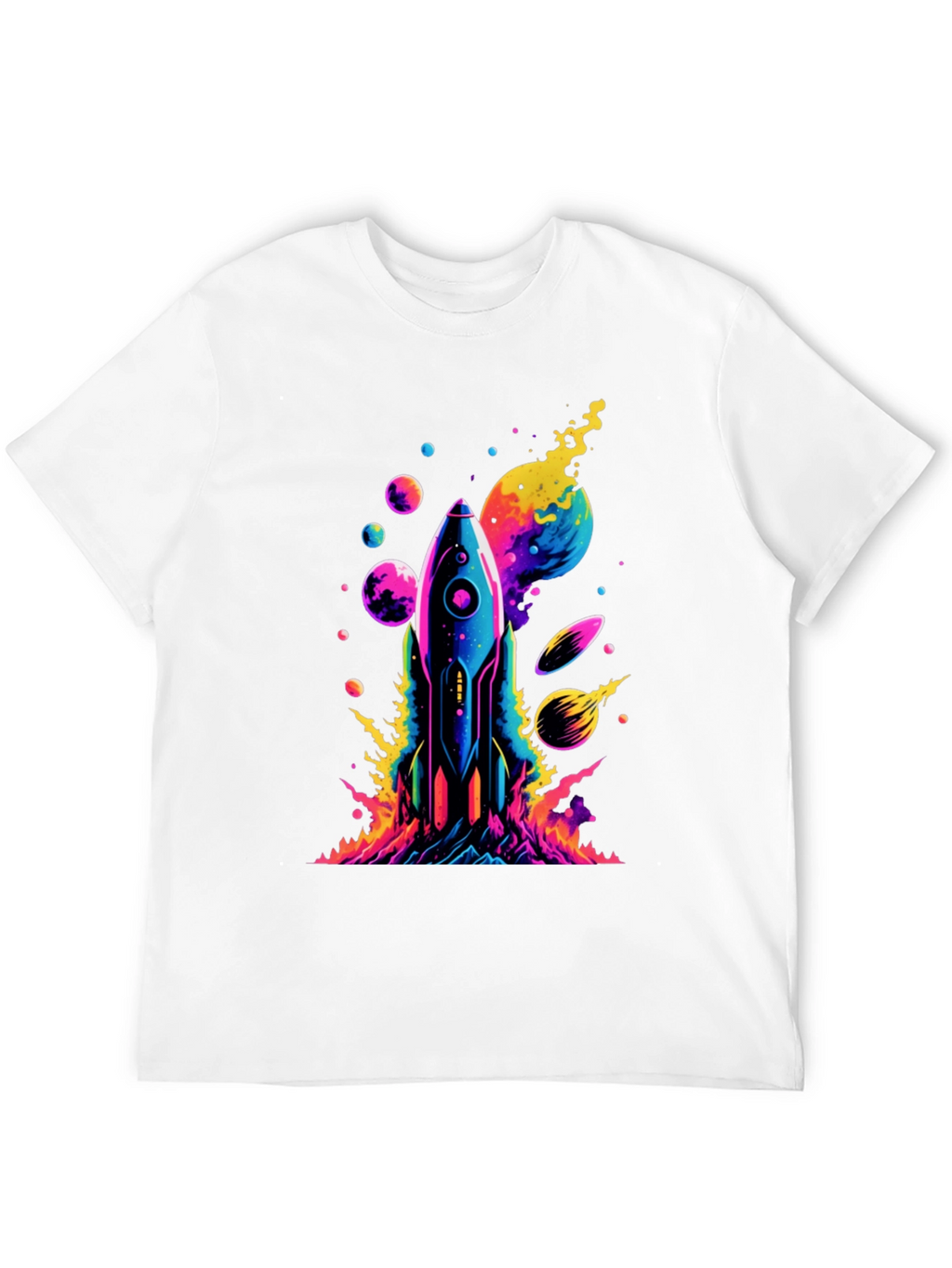Cosmic Rocket T-Shirt - Vivid Space Design