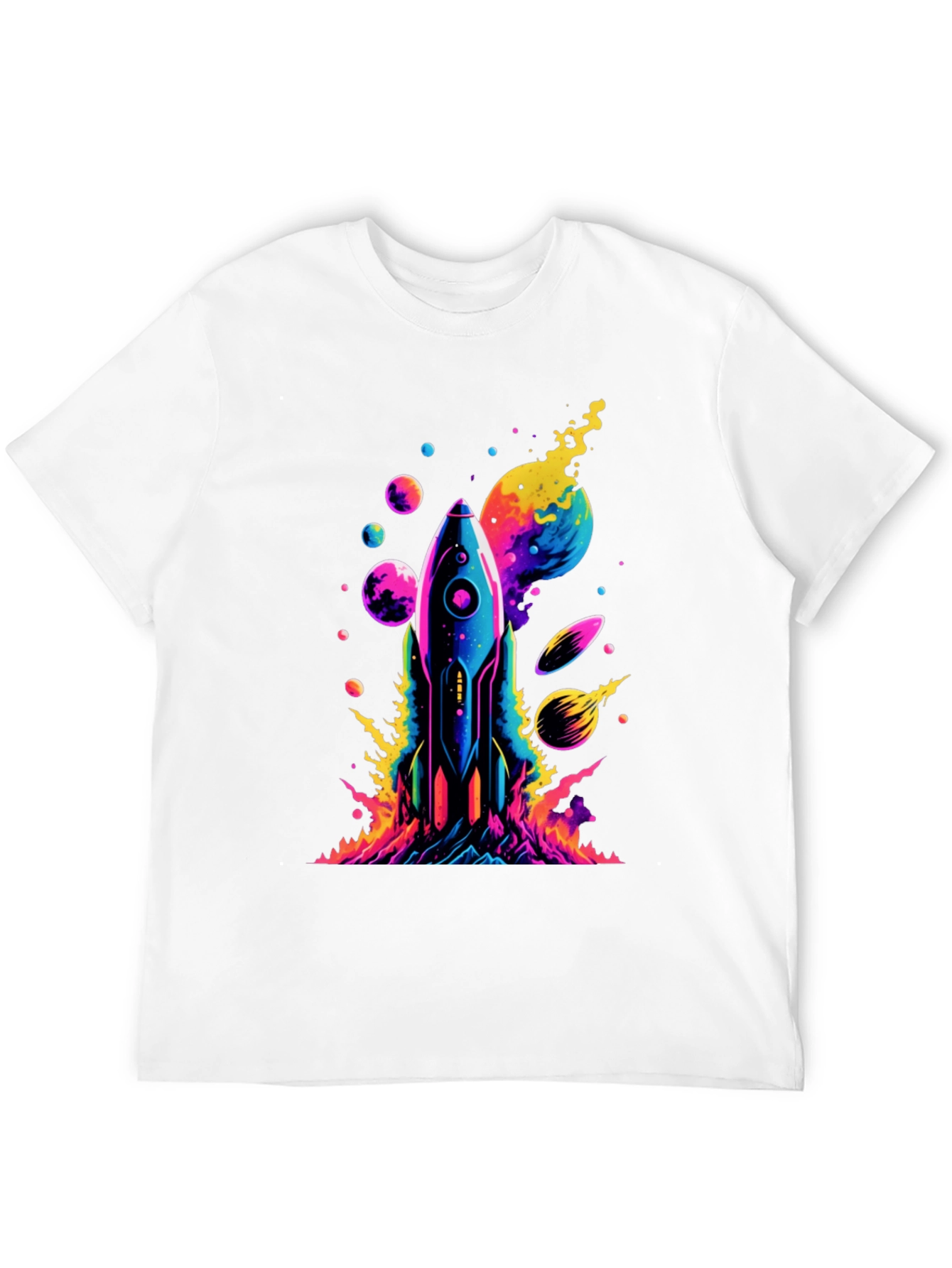 Cosmic Rocket T-Shirt - Vivid Space Design