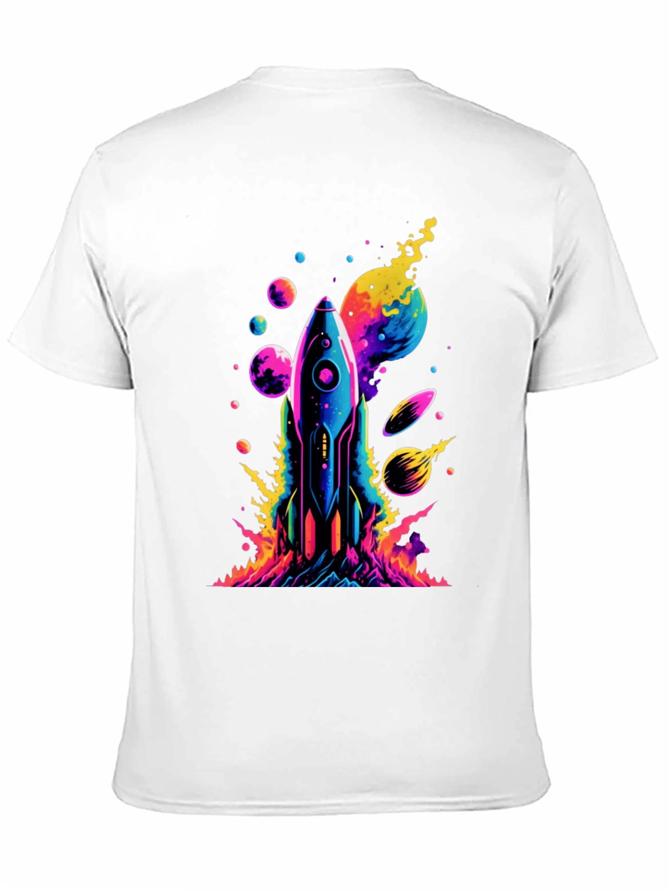 Cosmic Rocket T-Shirt - Vivid Space Design