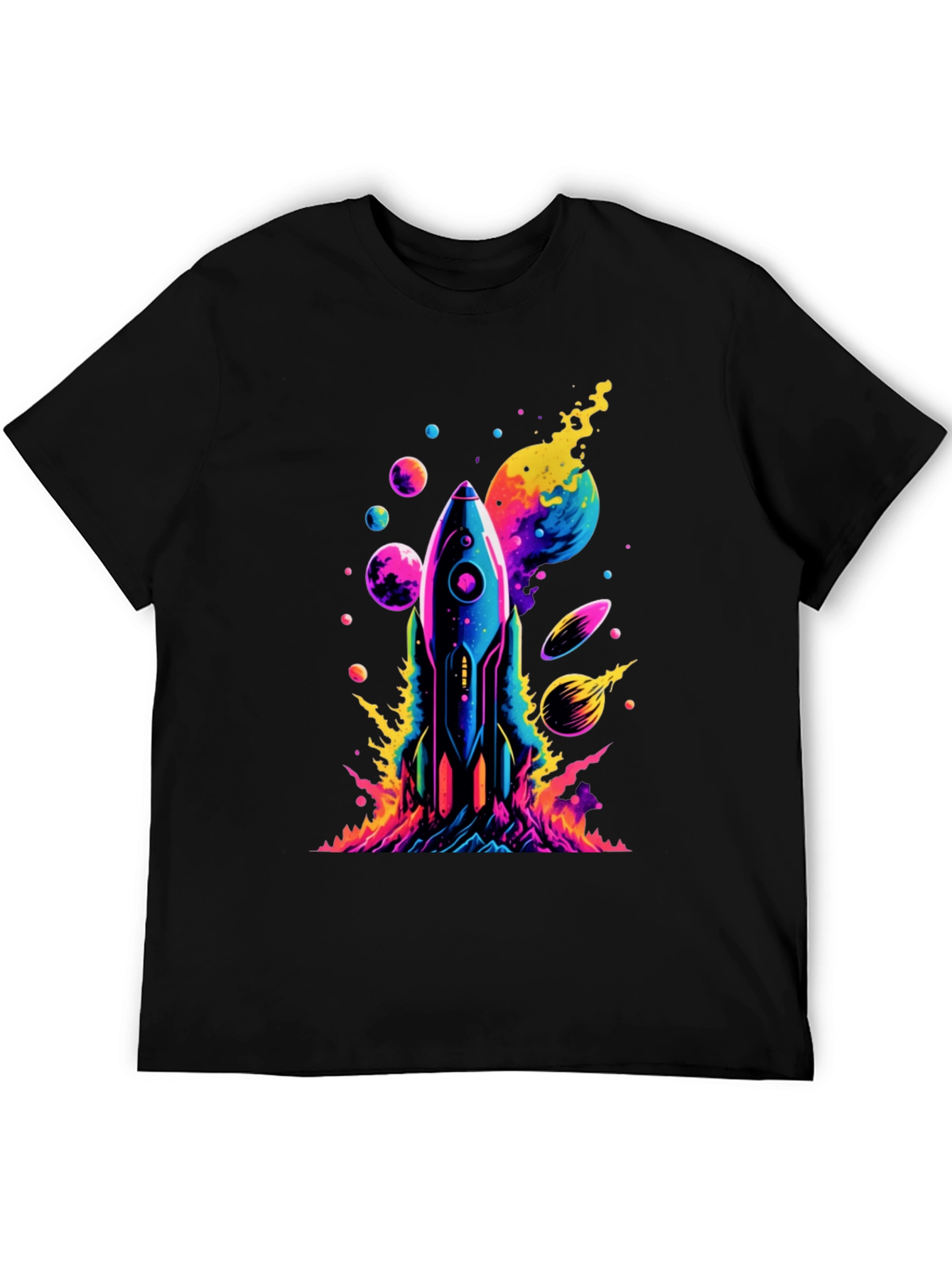 Cosmic Rocket T-Shirt - Vivid Space Design