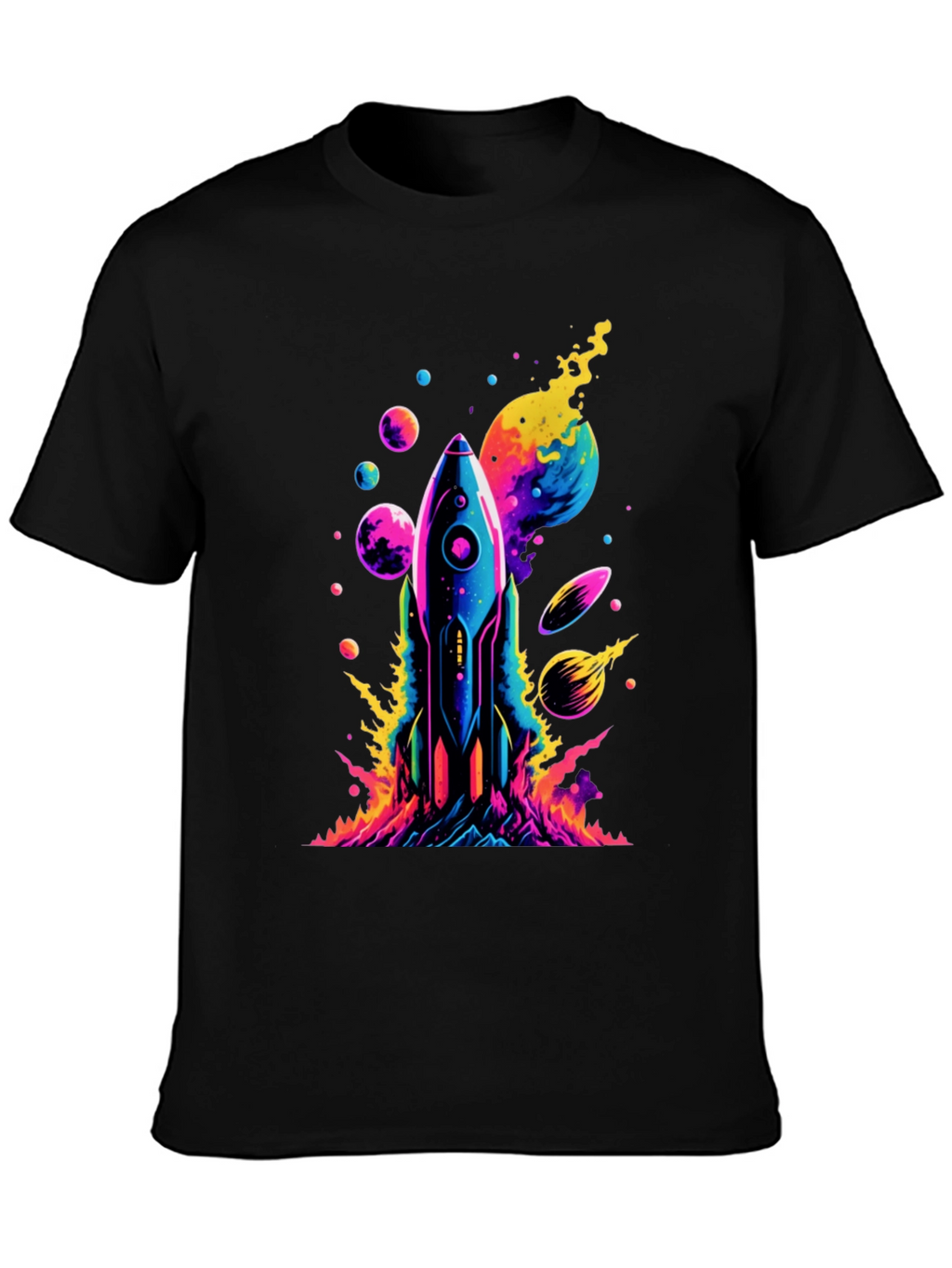 Cosmic Rocket T-Shirt - Vivid Space Design