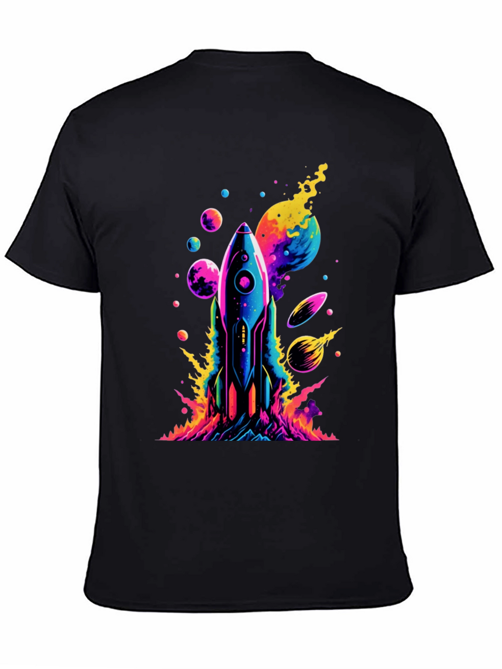 Cosmic Rocket T-Shirt - Vivid Space Design