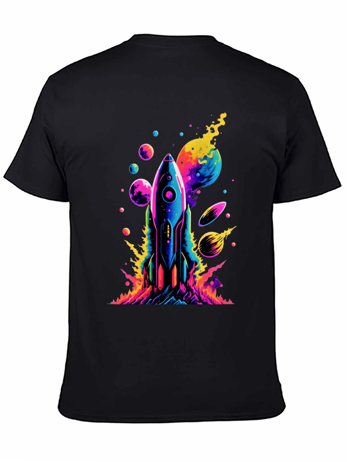 Cosmic Rocket T-Shirt - Vivid Space Design