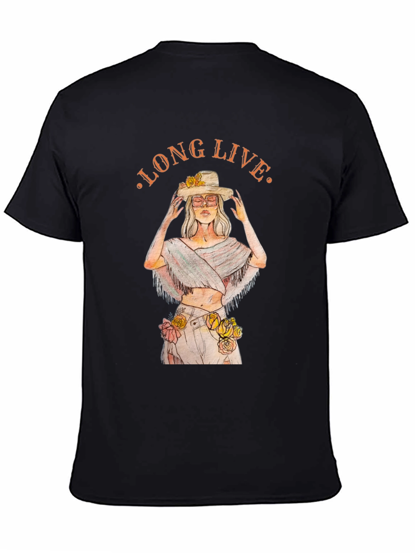 Long Live Floral Graphic Tee - Black