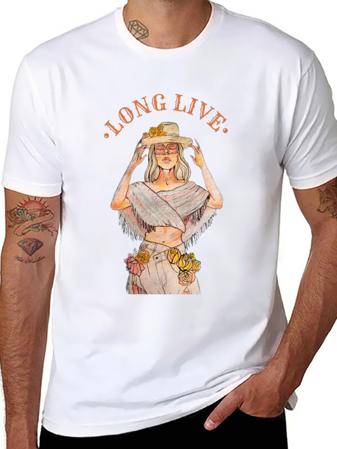 Long Live Floral Graphic Tee - Black