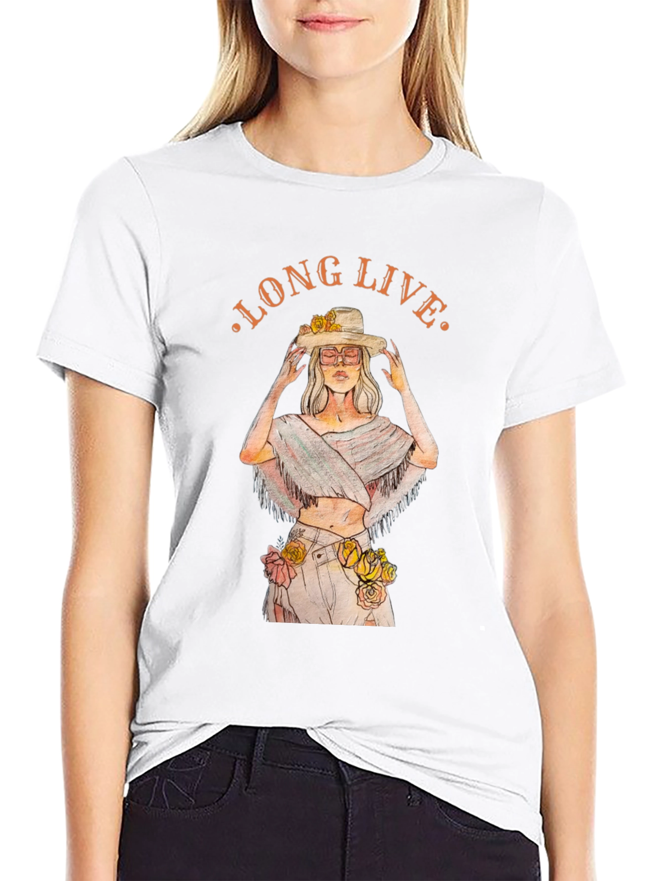 Long Live Floral Graphic Tee - Black