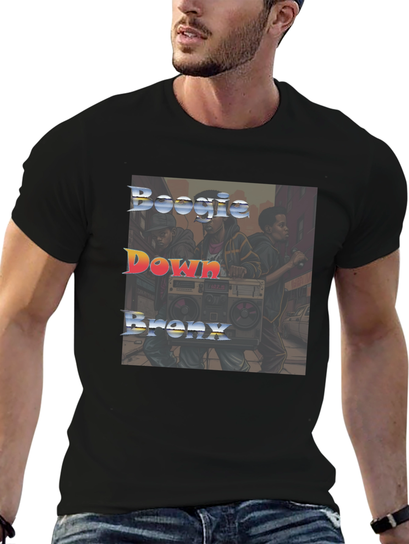 Boogie Down Bronx Graphic Tee - Cool Black Shirt