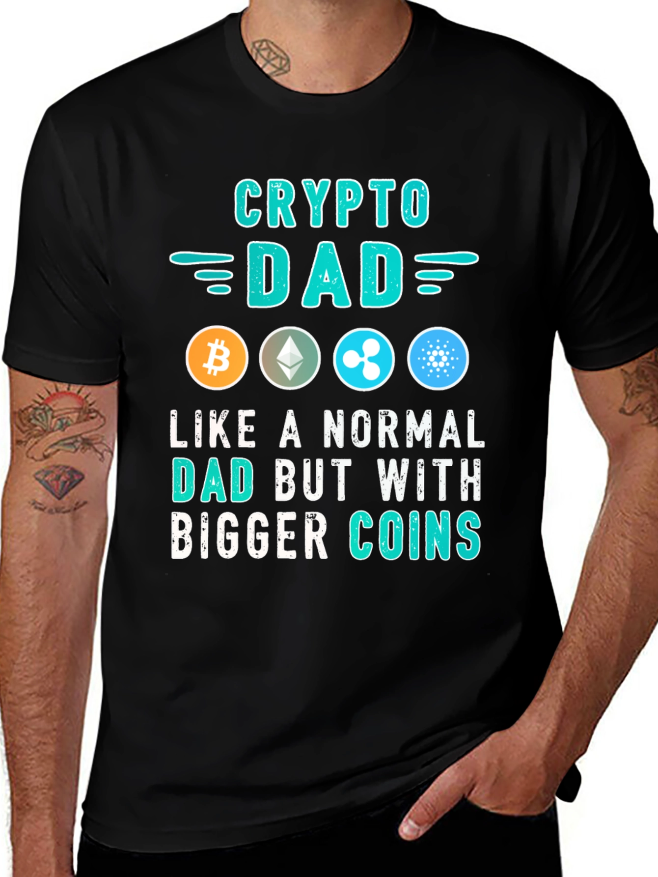 Crypto Dad T-Shirt - Bitcoin Ethereum Ripple Cardano