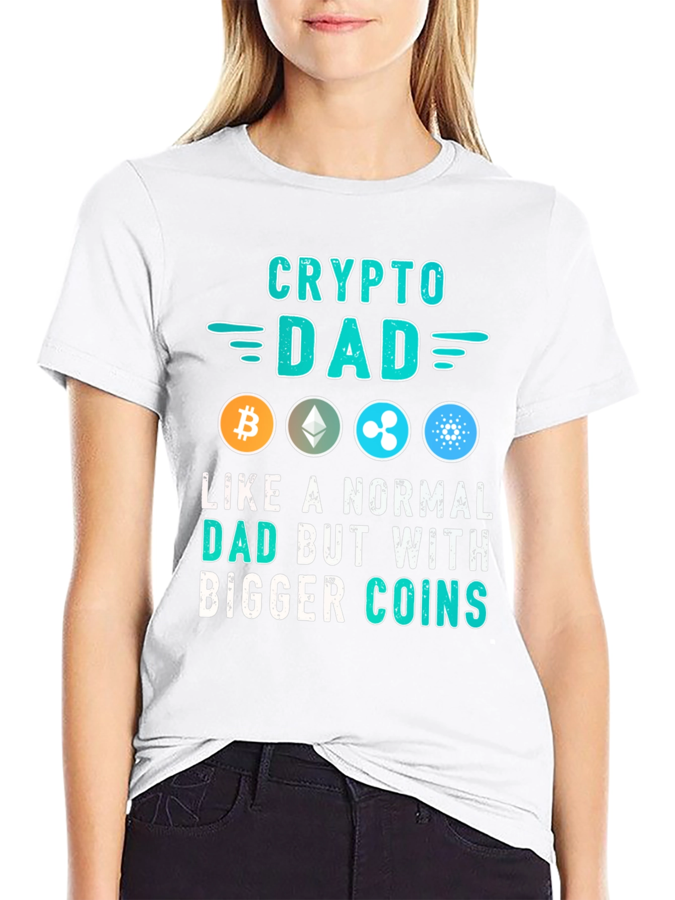 Crypto Dad T-Shirt - Bitcoin Ethereum Ripple Cardano