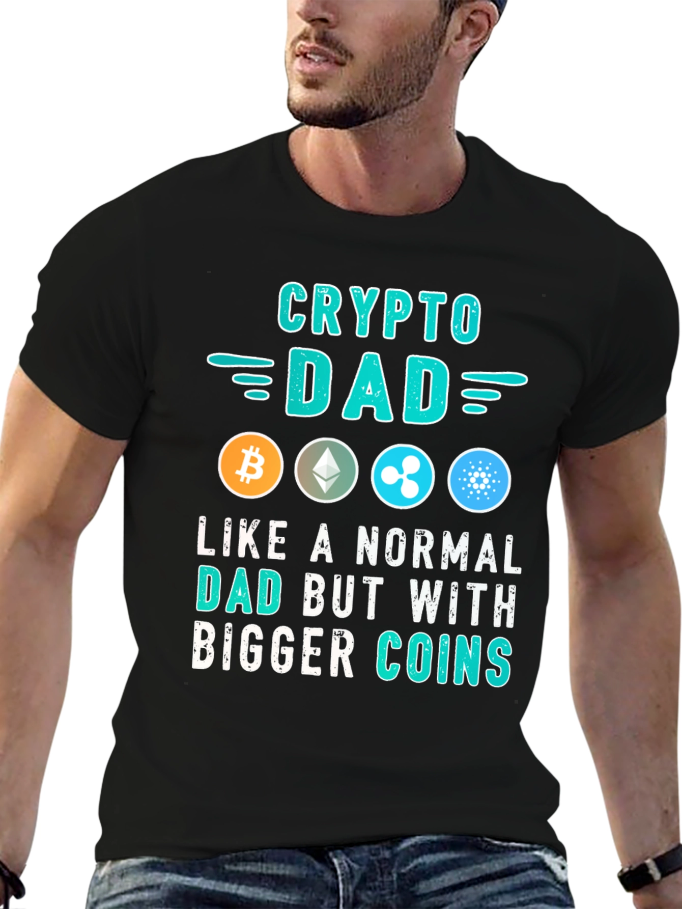 Crypto Dad T-Shirt - Bitcoin Ethereum Ripple Cardano
