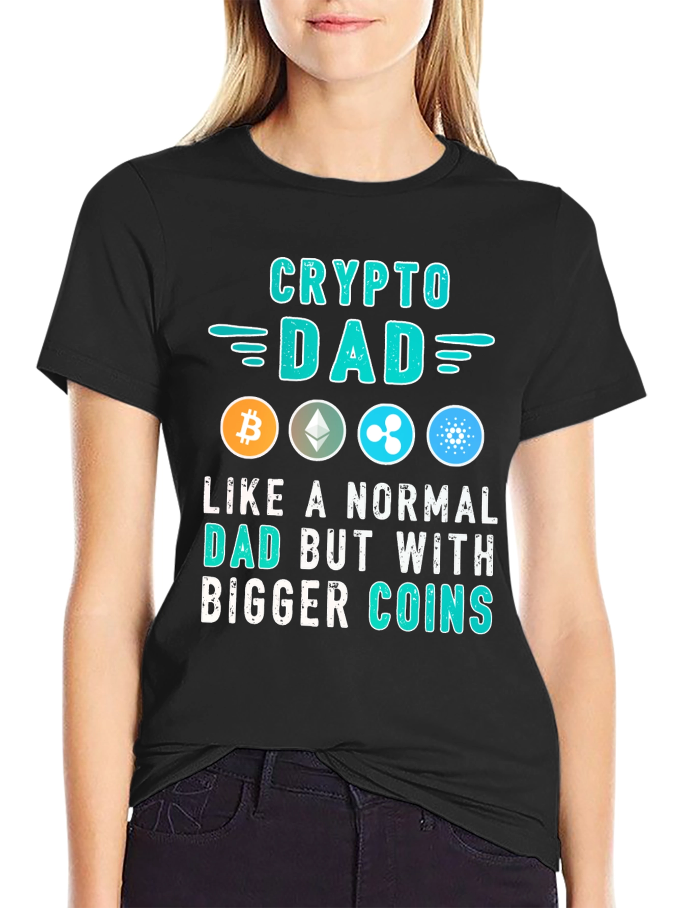 Crypto Dad T-Shirt - Bitcoin Ethereum Ripple Cardano