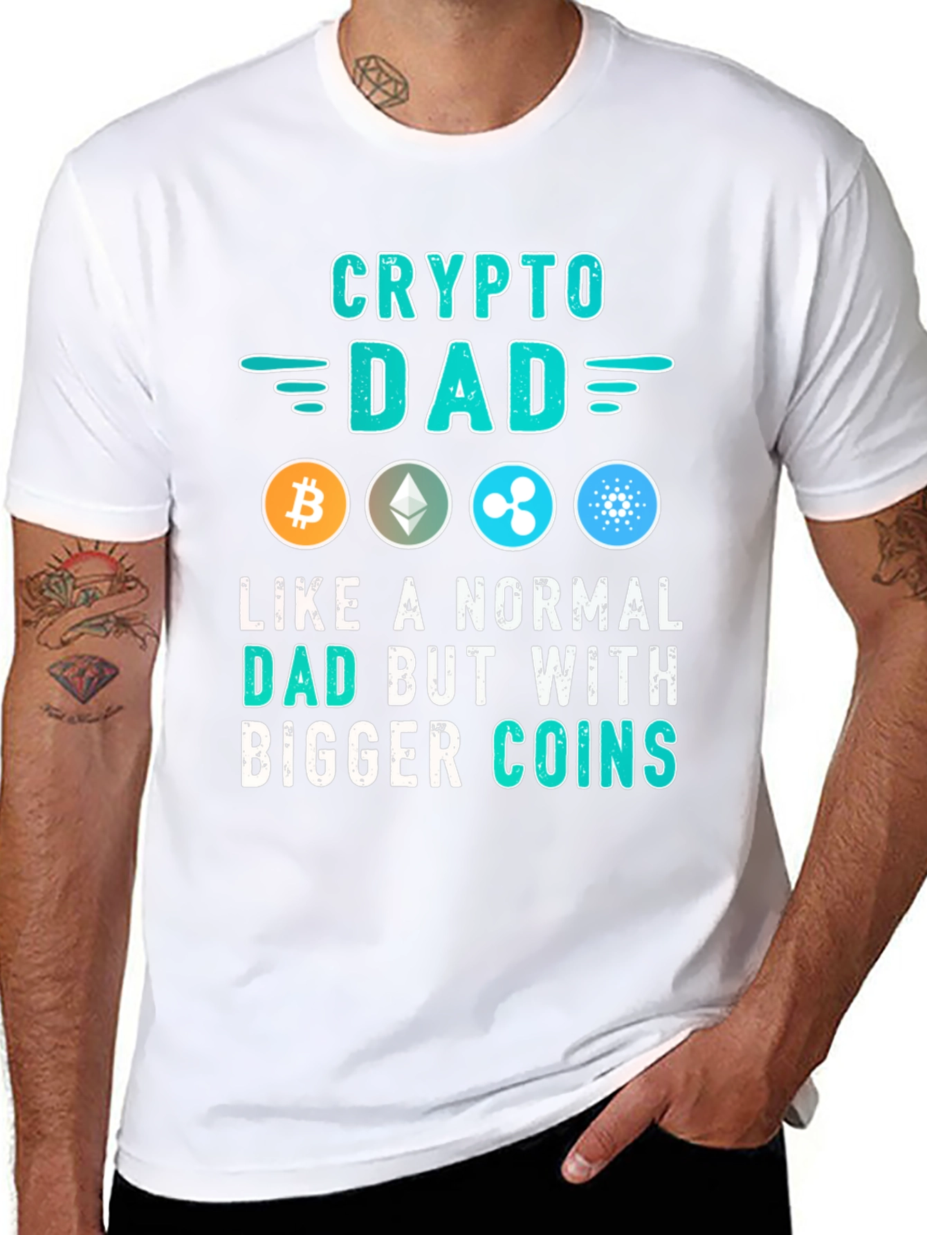 Crypto Dad T-Shirt - Bitcoin Ethereum Ripple Cardano