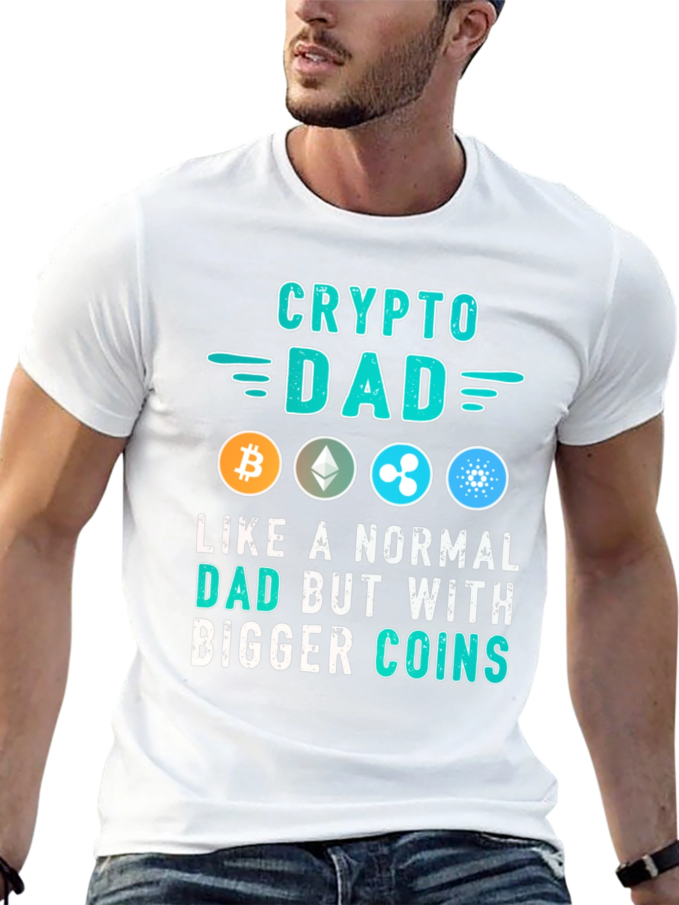 Crypto Dad T-Shirt - Bitcoin Ethereum Ripple Cardano