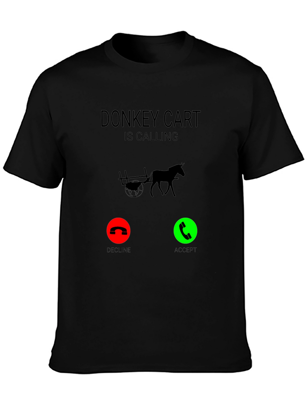 Donkey Cart Calling Black Graphic Tee
