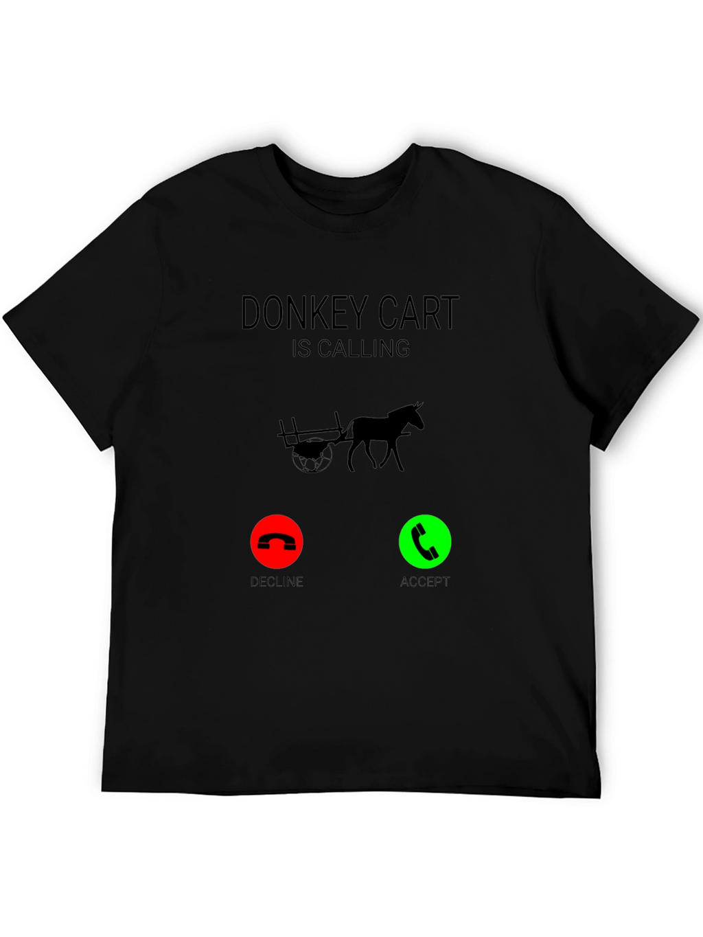 Donkey Cart Calling Black Graphic Tee