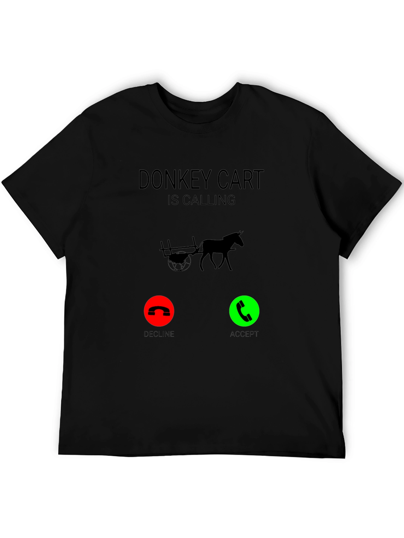 Donkey Cart Calling Black Graphic Tee
