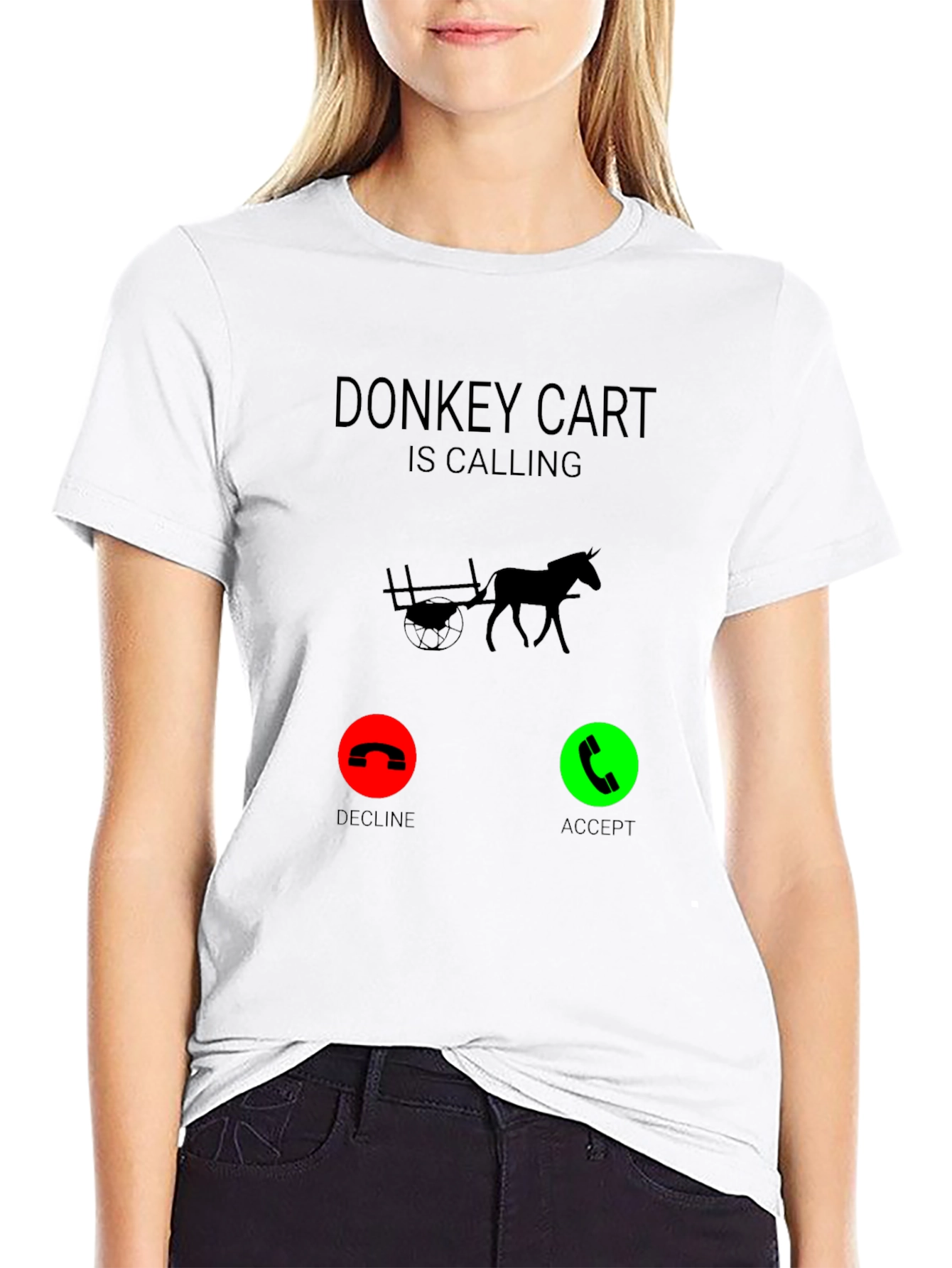 Donkey Cart Calling Black Graphic Tee