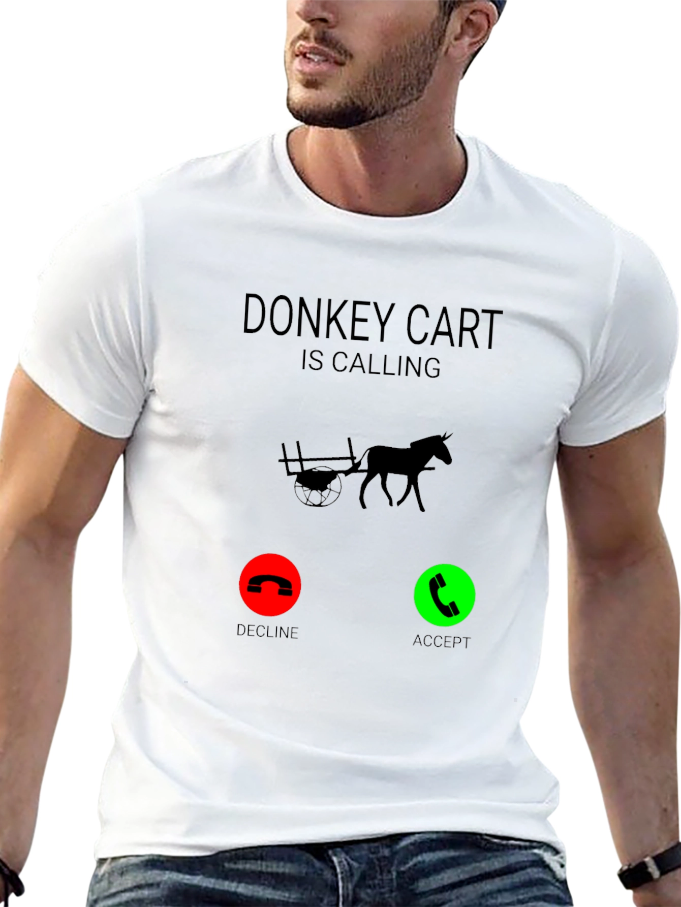 Donkey Cart Calling Black Graphic Tee