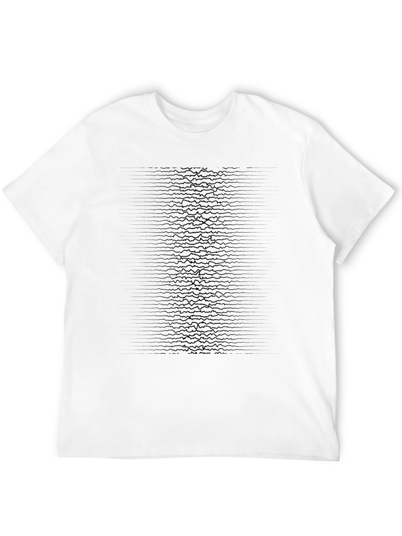 Stylish Black Graphic Tee - Unknown Pleasures Waveform