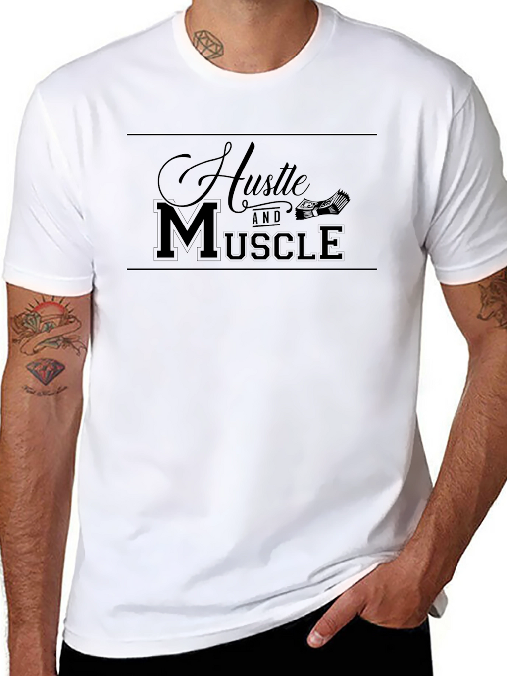 Hustle and Muscle Black T-Shirt