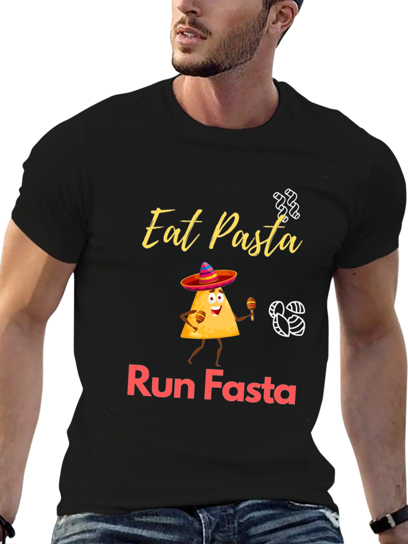 Eat Pasta Run Fasta T-Shirt Funny Graphic Tee