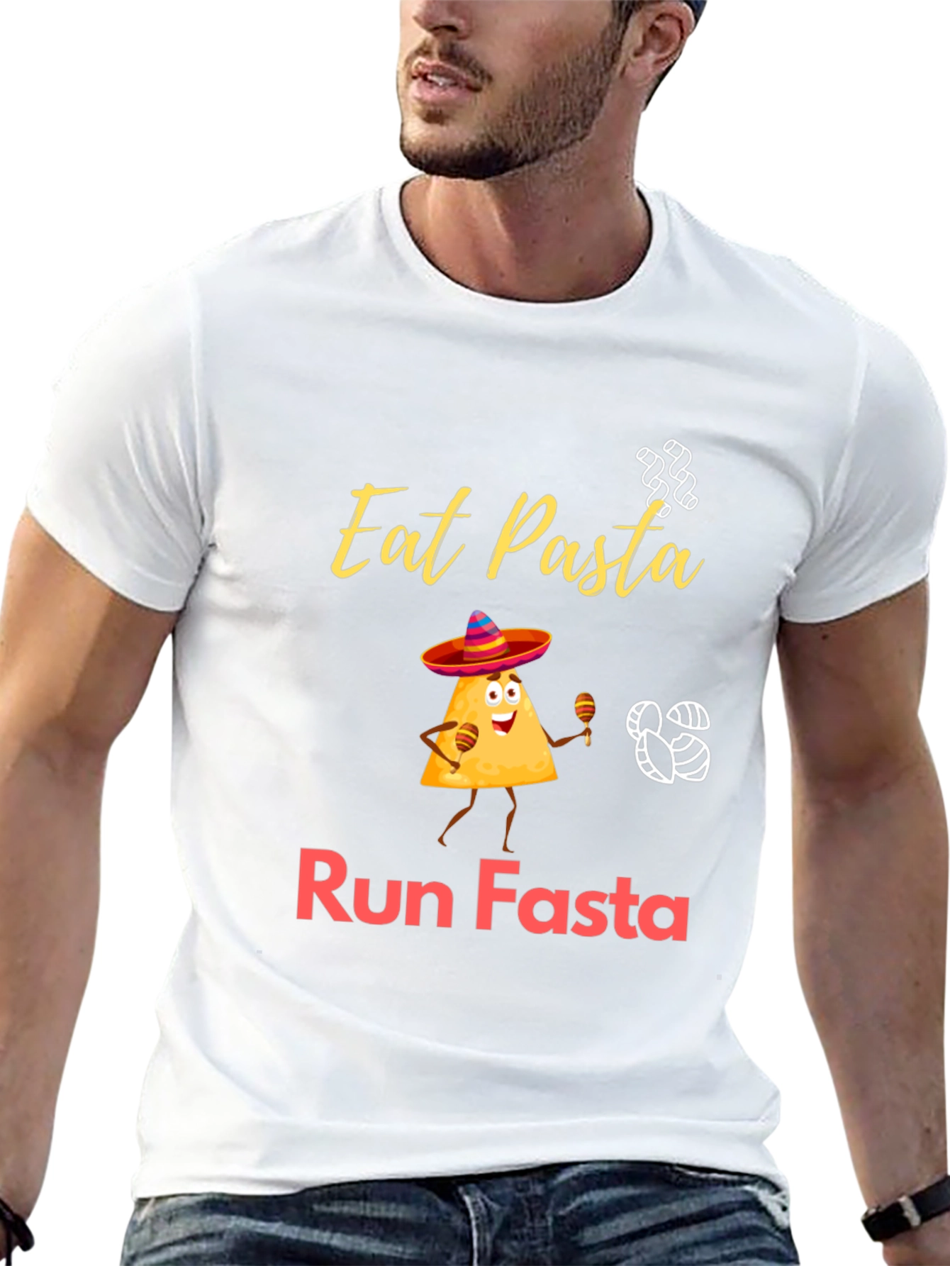 Eat Pasta Run Fasta T-Shirt Funny Graphic Tee