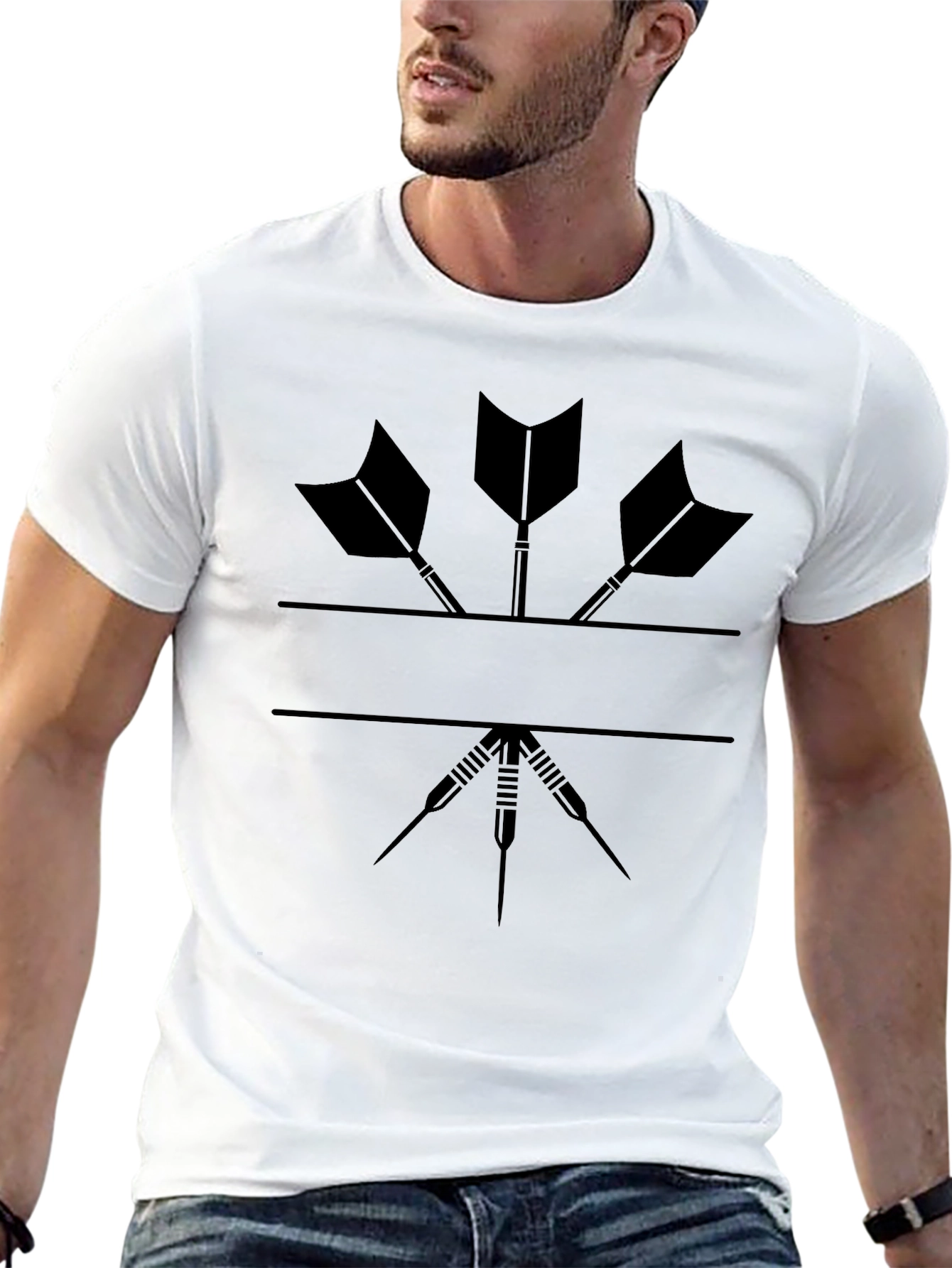 Darts Graphic T-Shirt - Cool Black Tee for Dart Players