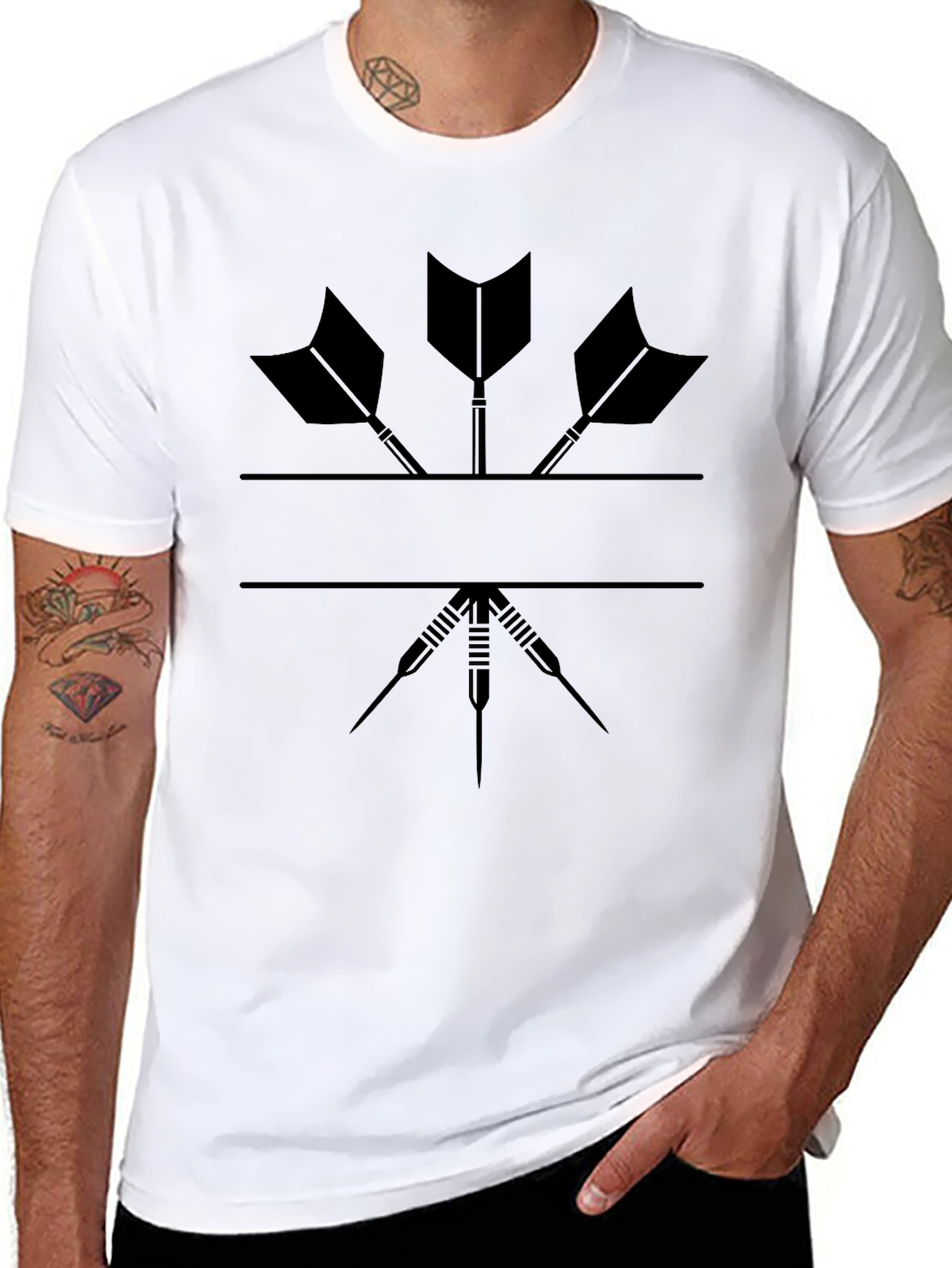 Darts Graphic T-Shirt - Cool Black Tee for Dart Players