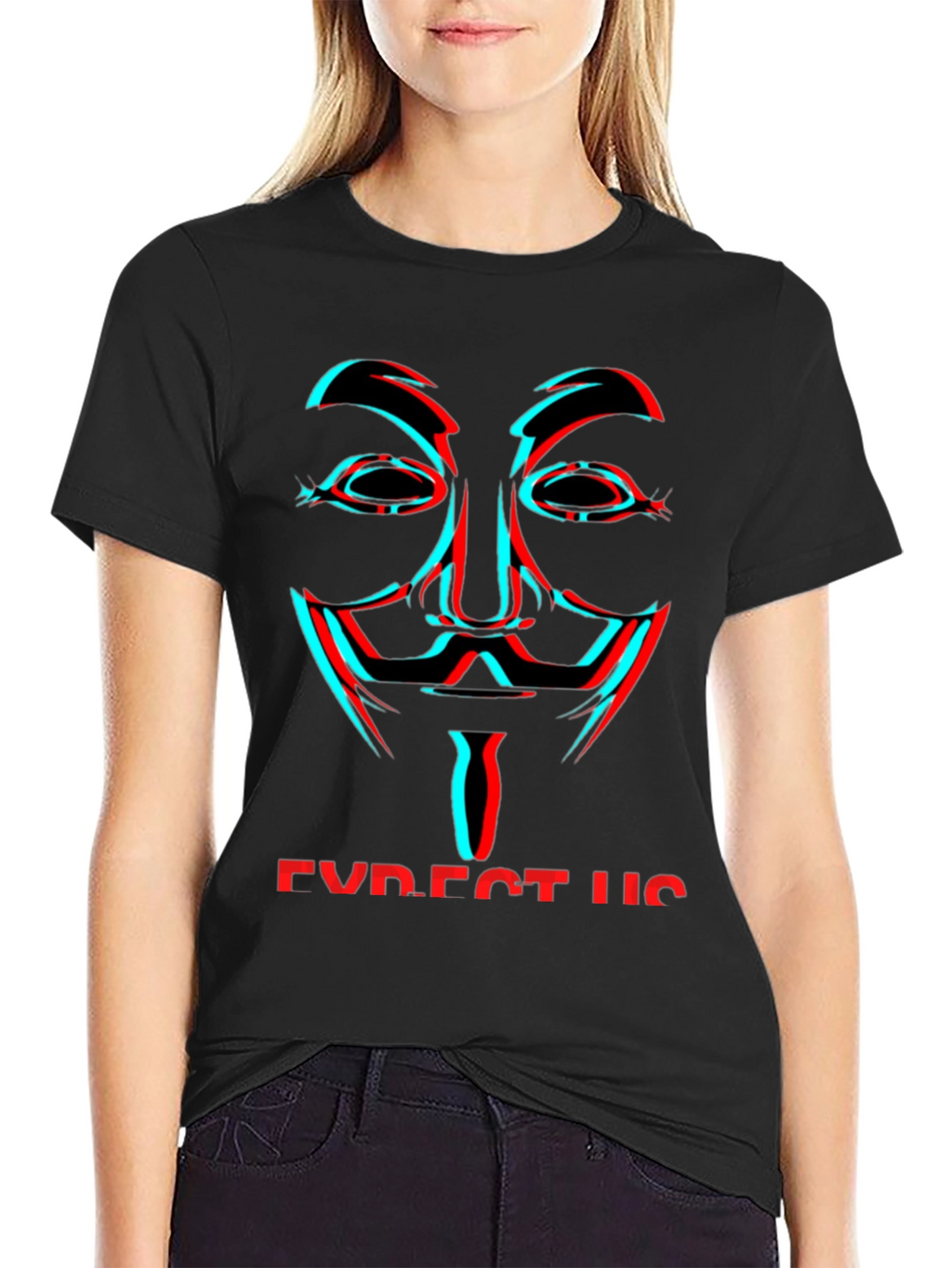 Anonymous Mask Glitch T-Shirt - Expect Us
