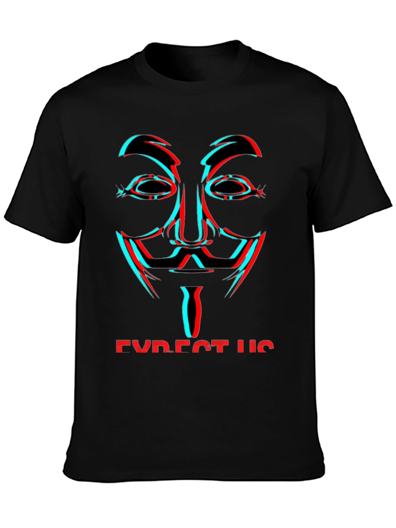 Anonymous Mask Glitch T-Shirt - Expect Us
