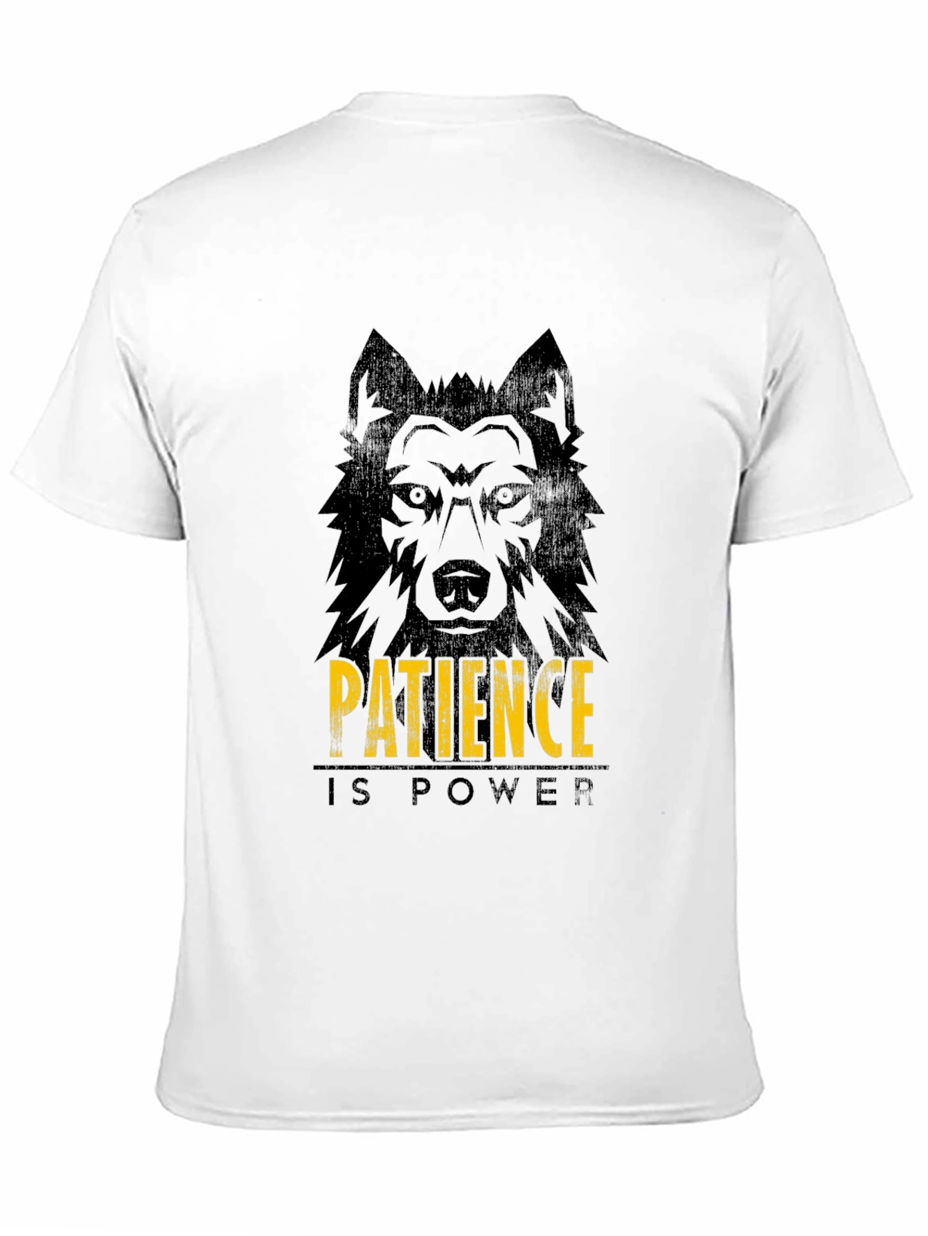 Patience is Power Wolf Graphic Tee - Black