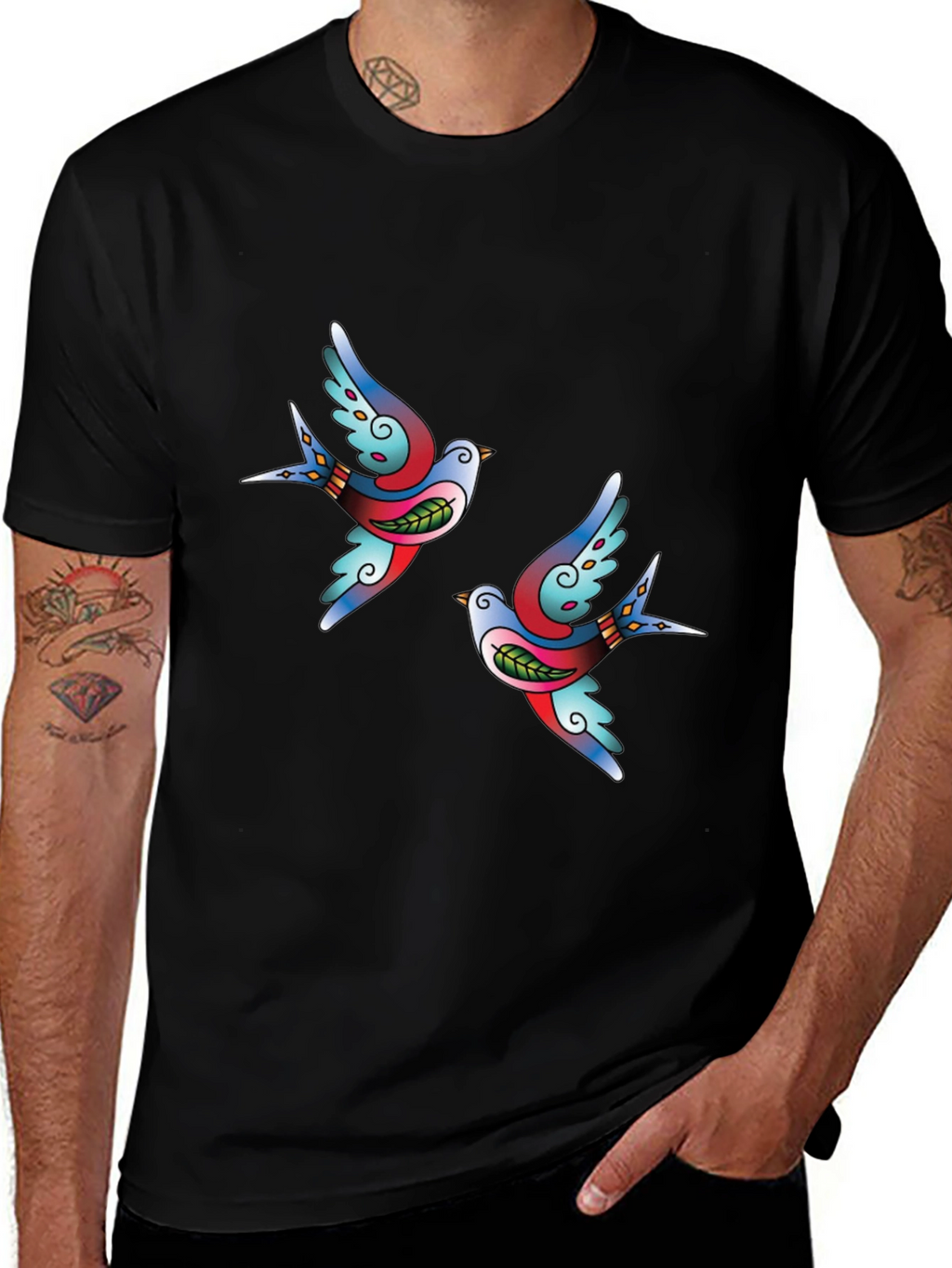 Classic Tattoo Swallow Black T-Shirt