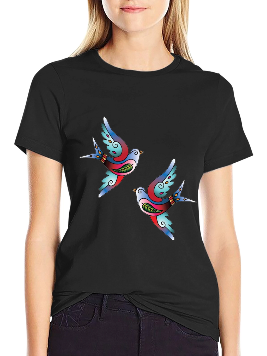 Classic Tattoo Swallow Black T-Shirt
