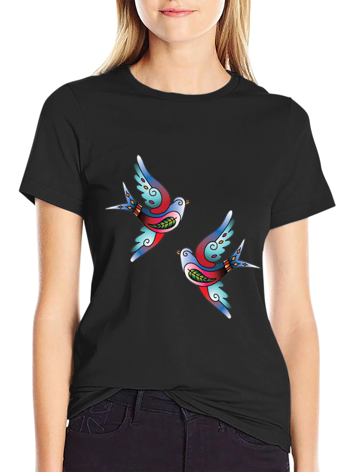 Classic Tattoo Swallow Black T-Shirt