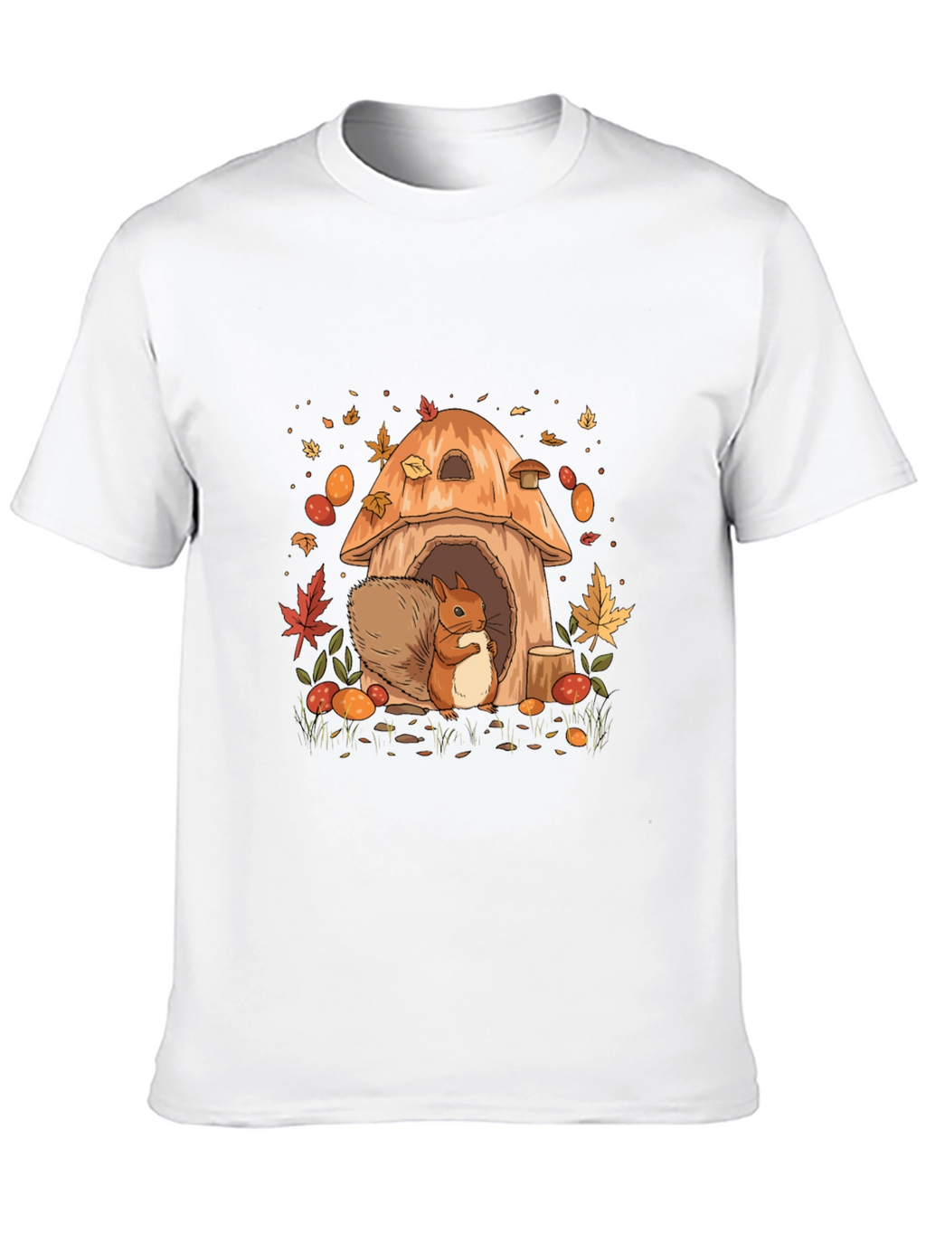 Squirrel Mushroom House Graphic Tee