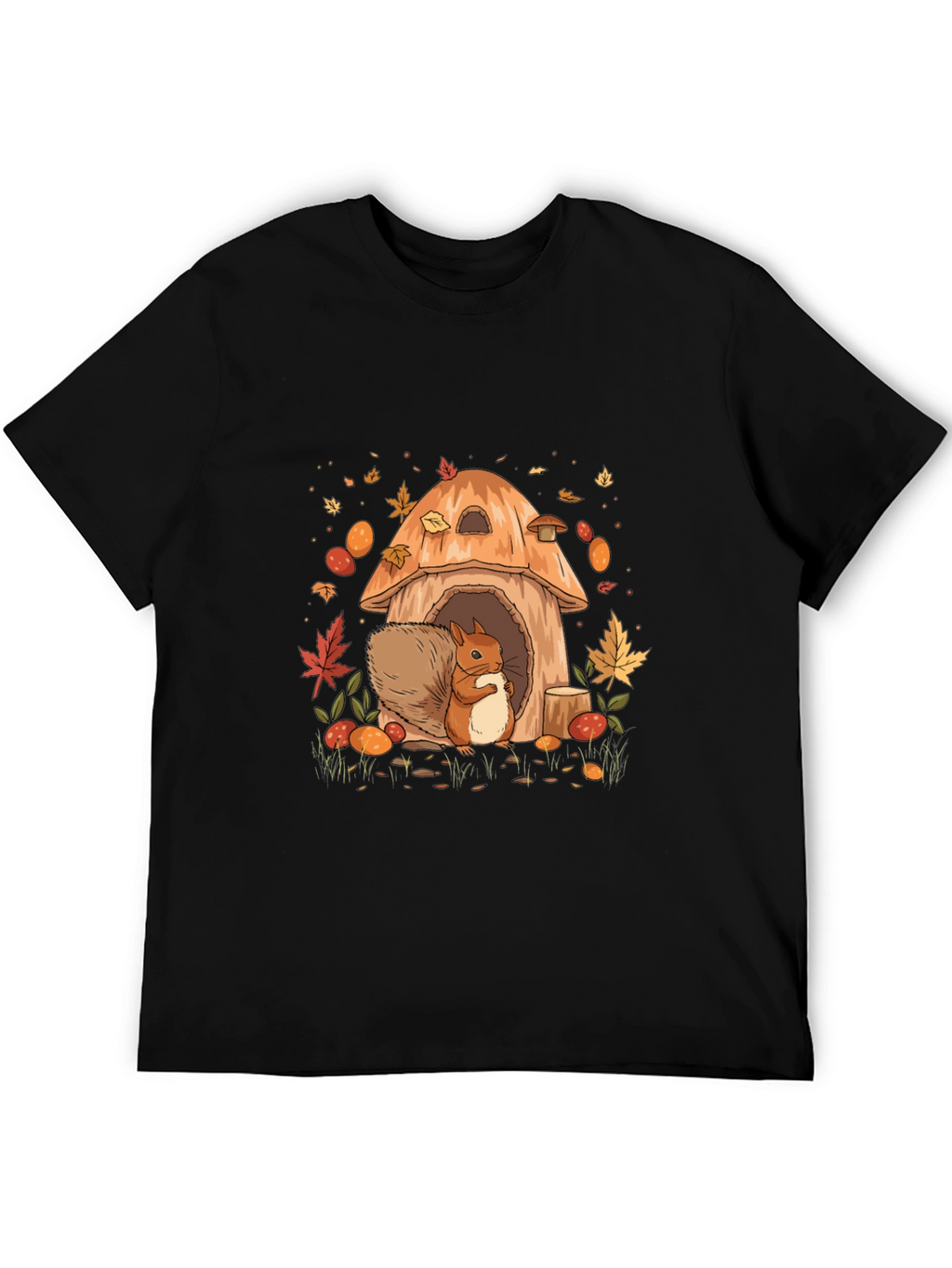 Squirrel Mushroom House Graphic Tee