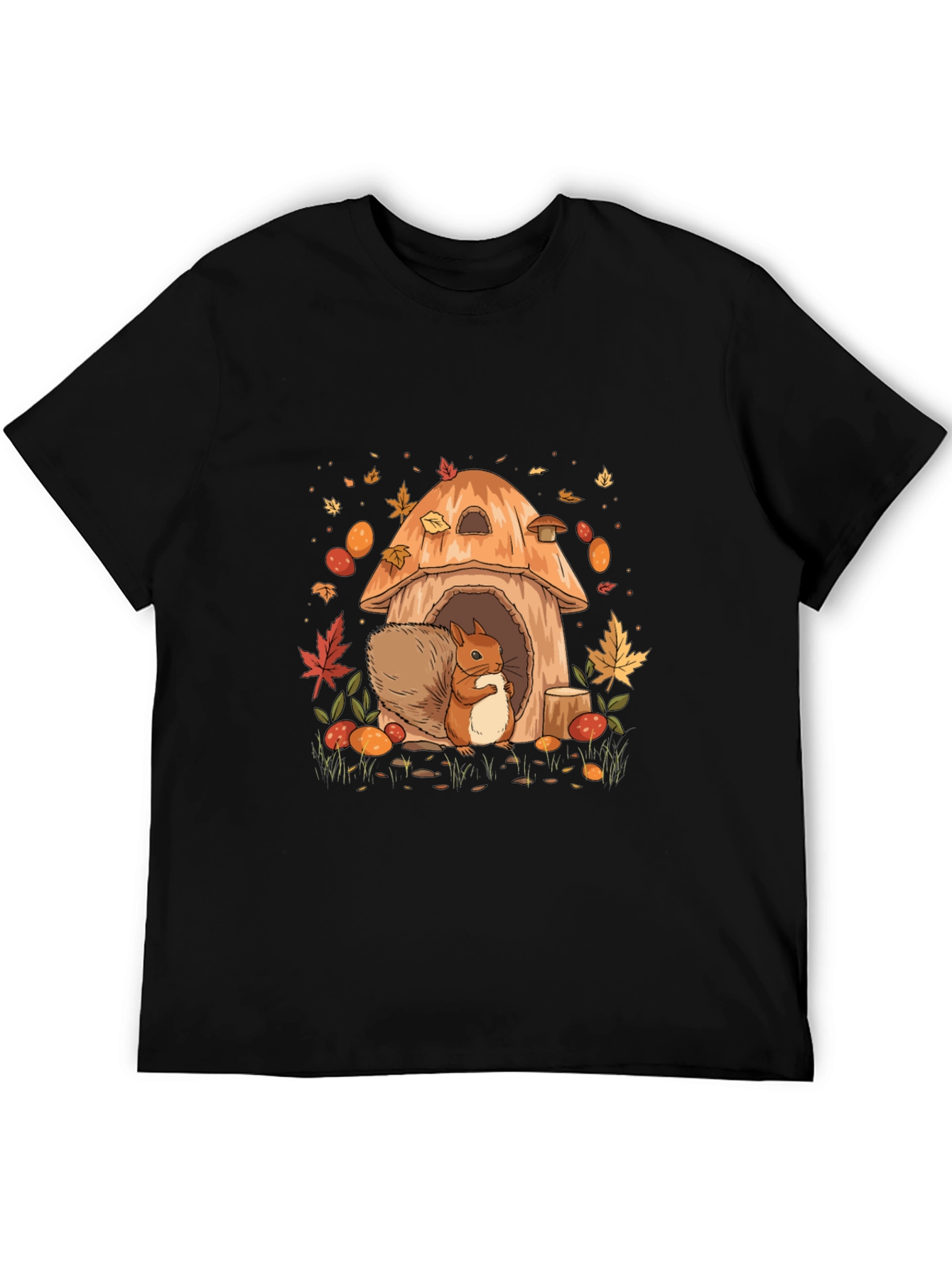Squirrel Mushroom House Graphic Tee