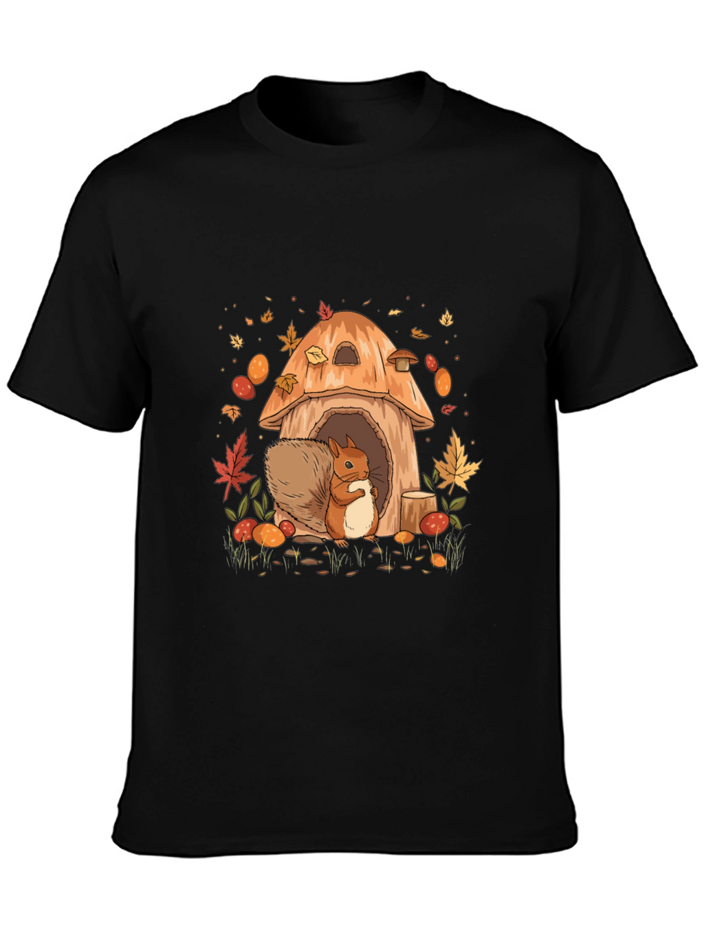 Squirrel Mushroom House Graphic Tee