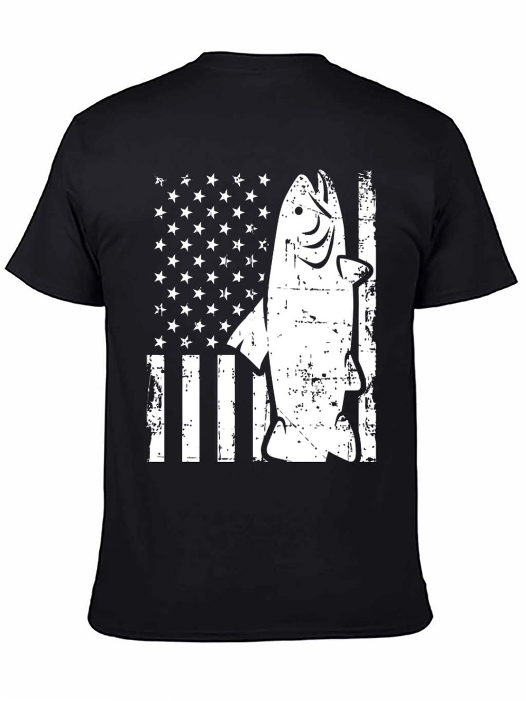 American Flag Fish Graphic T-Shirt