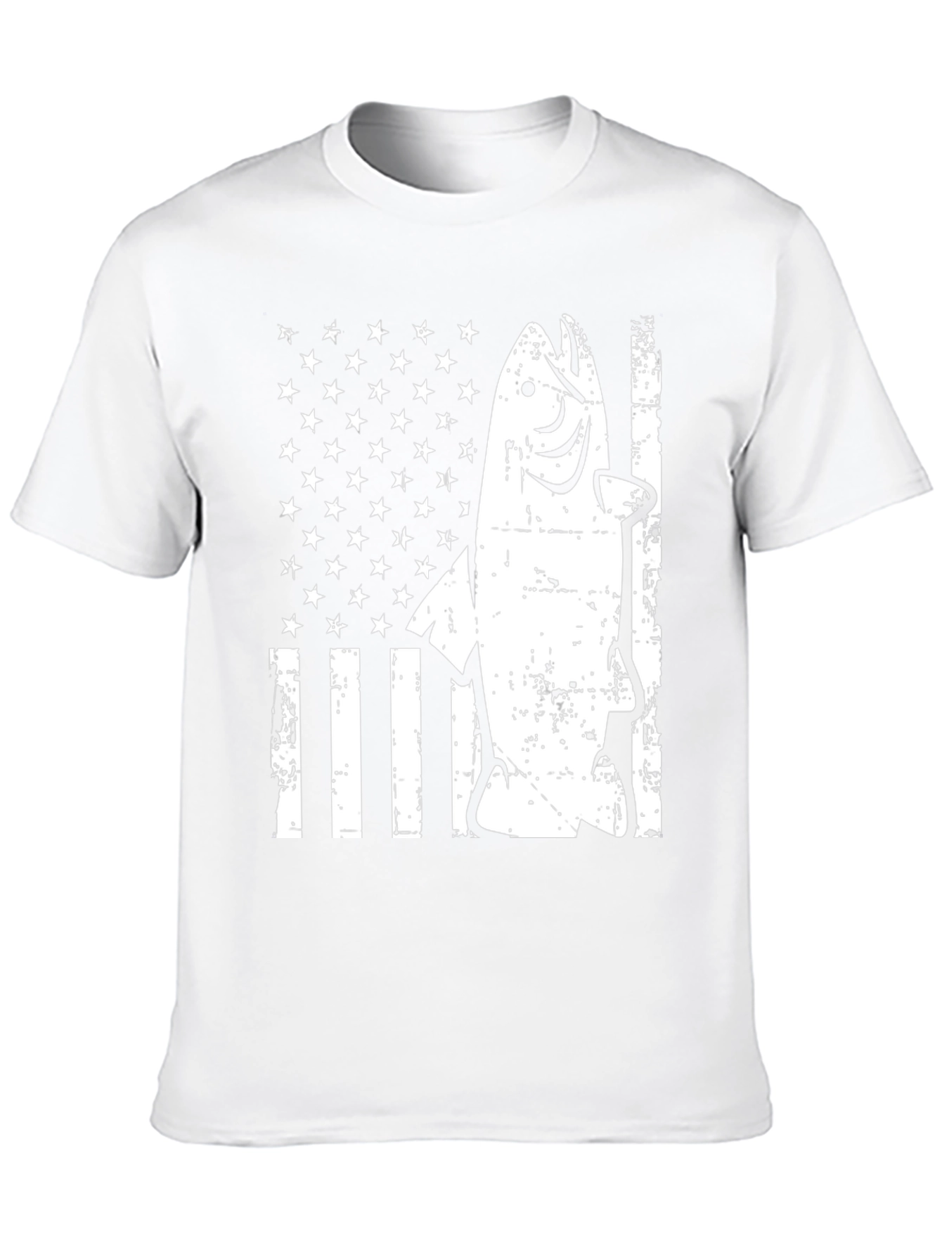 American Flag Fish Graphic T-Shirt