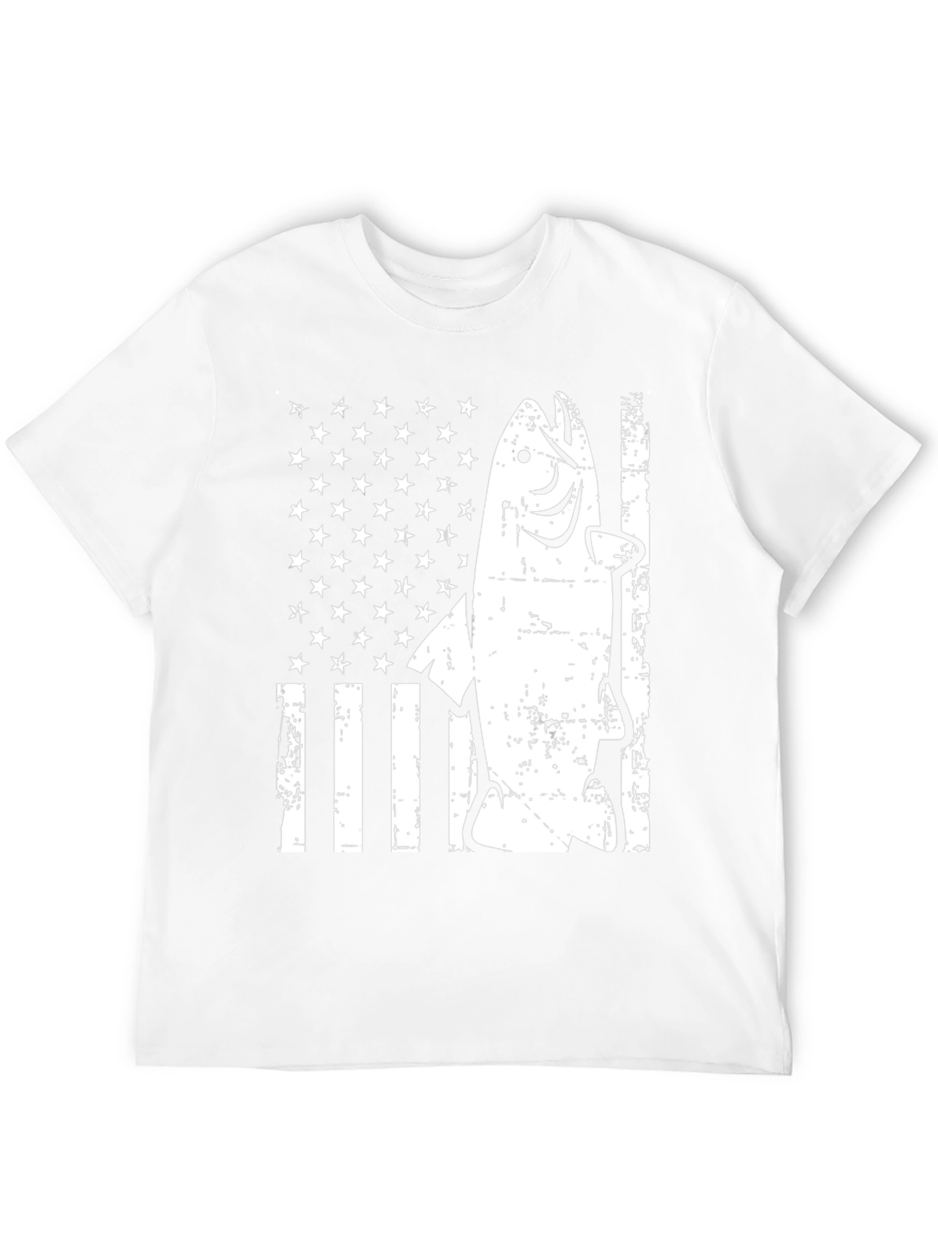 American Flag Fish Graphic T-Shirt