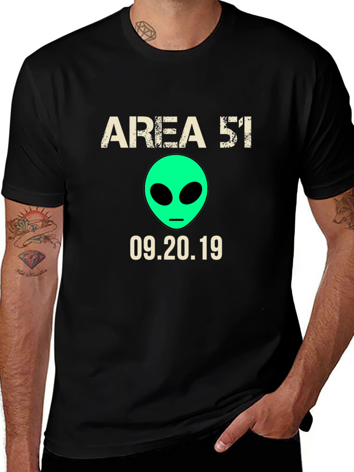 Area 51 T-Shirt Alien Graphic Tee Raid Date